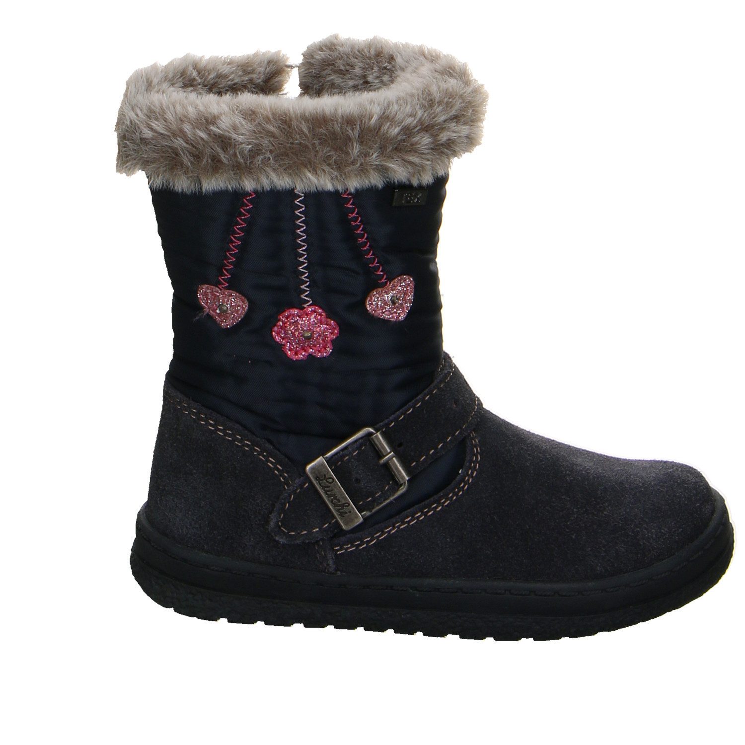 Lurchi Lurchi Velour Klettstiefel Winter Mädchen blau Winterstiefelette