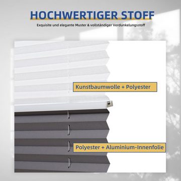 Plissee Day+Night Doppelplissee Verdunkelung ohne Bohren verspannt Lichtschutz, Sekey, ohne Bohren, Klemmfix, Lichtdurchlässig Ausbrenner-Muster und 100% VerdunkelndVerdunkelung