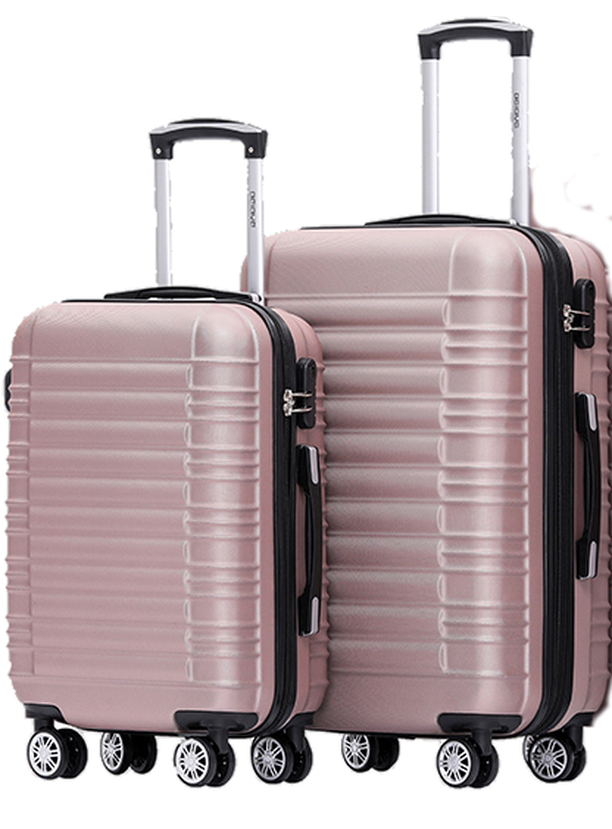 Beibye Hartschalen-Trolley - Set 2-teilig 65 + 55 cm, 4 Doppel-Rollen, Dehnfalte, div. Farben