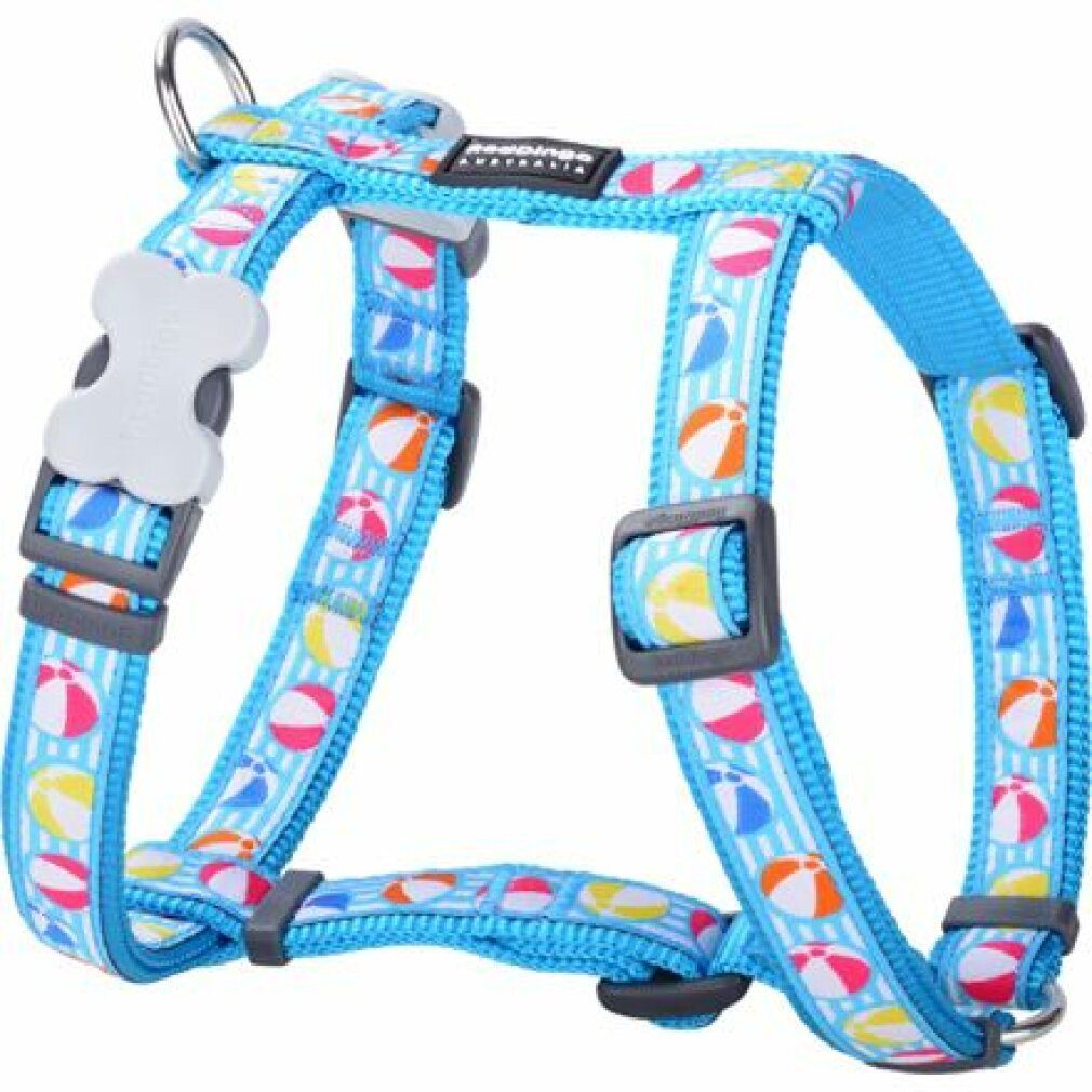 Red Dingo Hunde-Geschirr Harness RD 15 mm x 36-54 cm - Strandball Türkis
