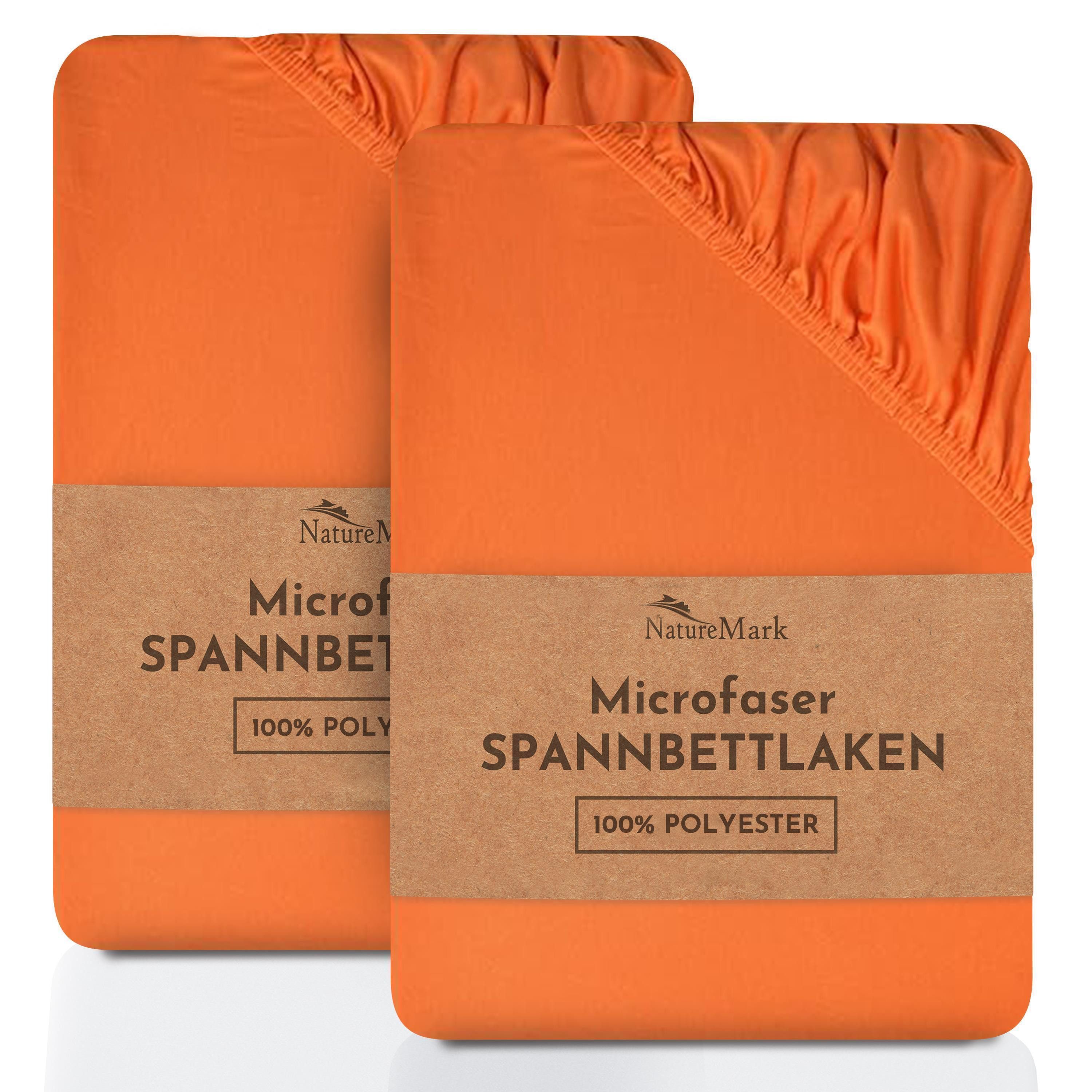 NatureMark Spannbettlaken 2er-Set Mikrofaser Spannbetttuch, Polyester, Gumm günstig online kaufen