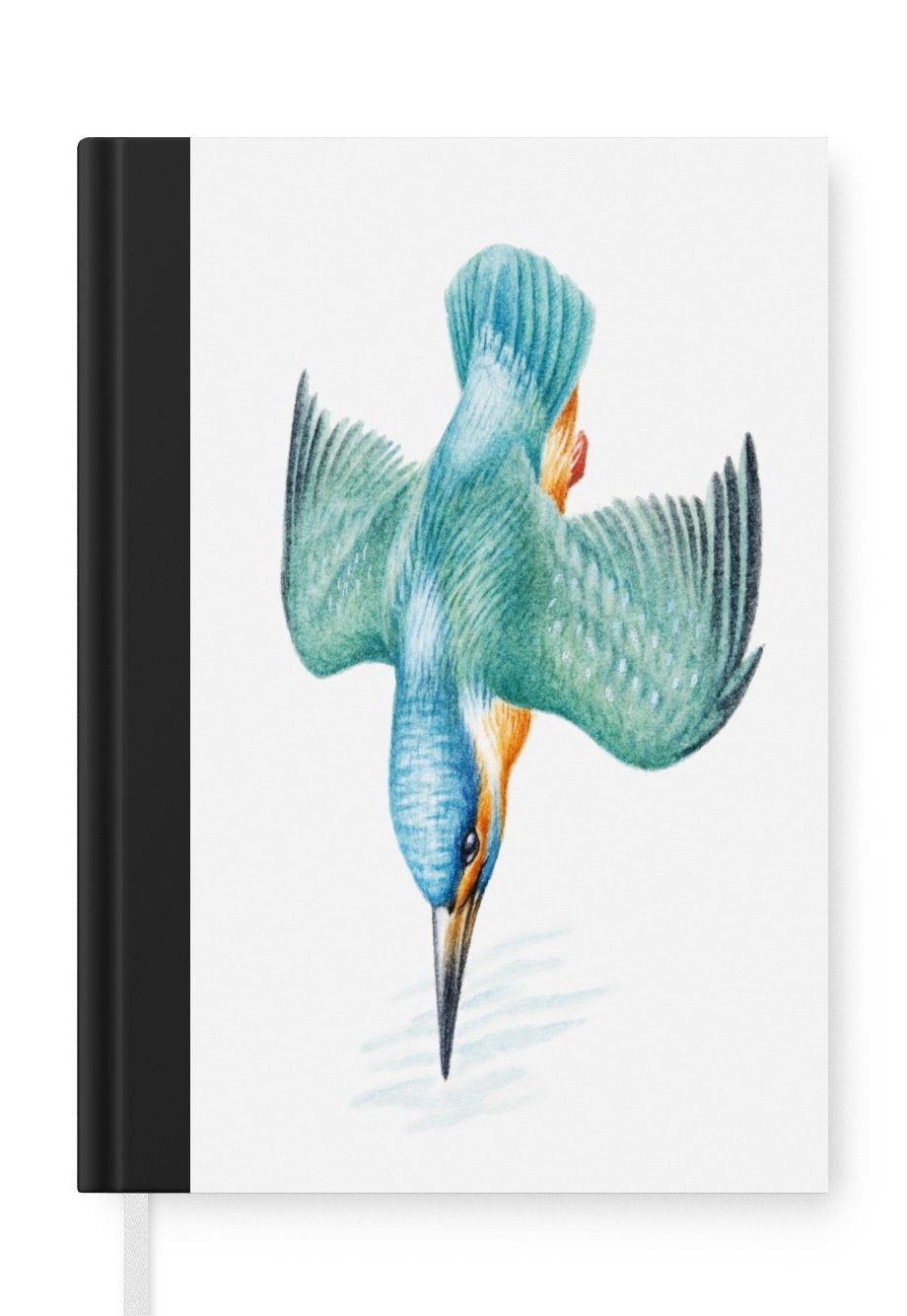 MuchoWow Notizbuch Vogel - Federn - Aquarell, Journal, Merkzettel, Tagebuch, Notizheft, A5, 98 Seiten, Haushaltsbuch