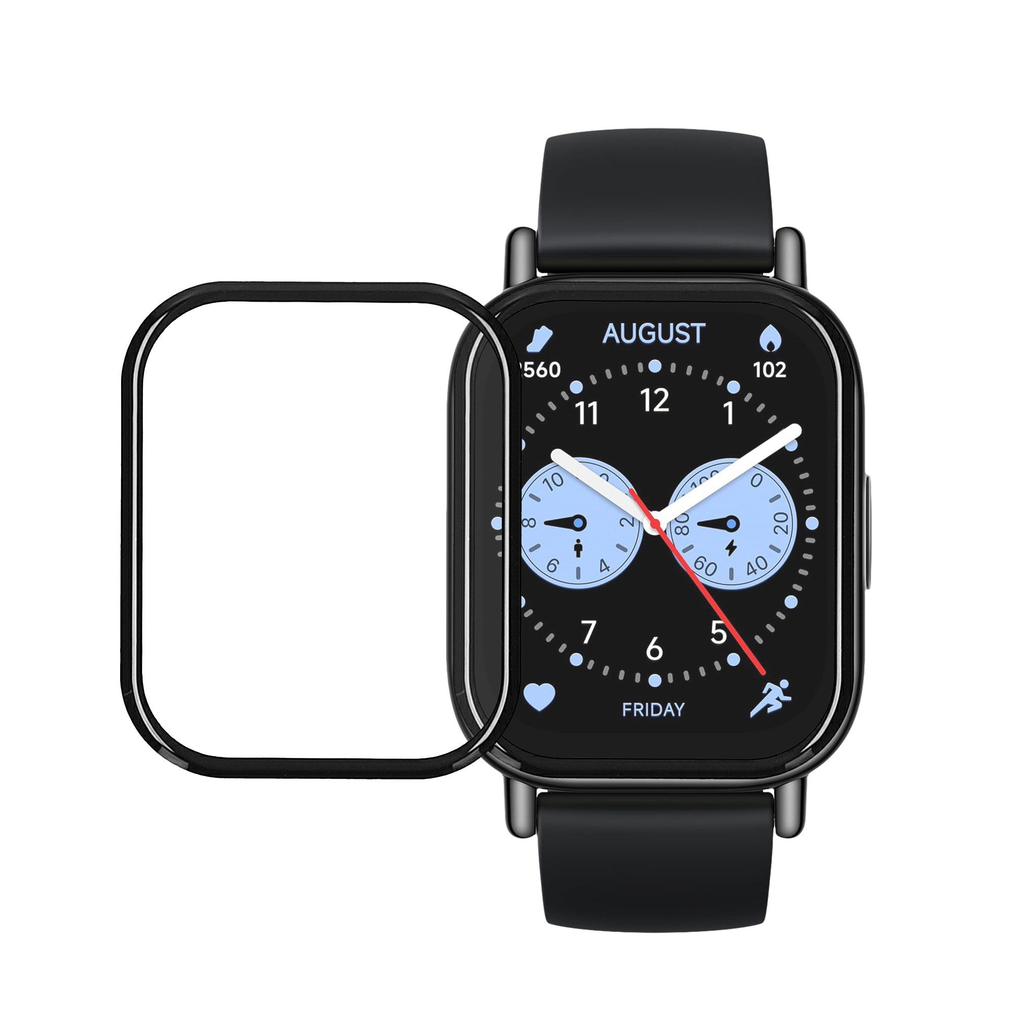kwmobile 2x Displayschutzfolie für Xiaomi Redmi Watch 5 Lite Smartwatch, 2-tlg., Schutzfolie für Fitness Tracker - robuster Displayschutz - transparent