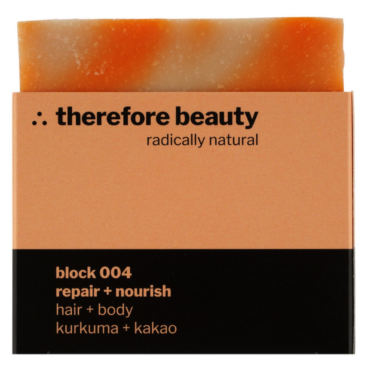 therefore beauty Feste Duschseife repair + nourish stärkende Pflegeseife für Körper & Haar 100g, 1-tlg., 2-in1-Seife (Körper/Haar)