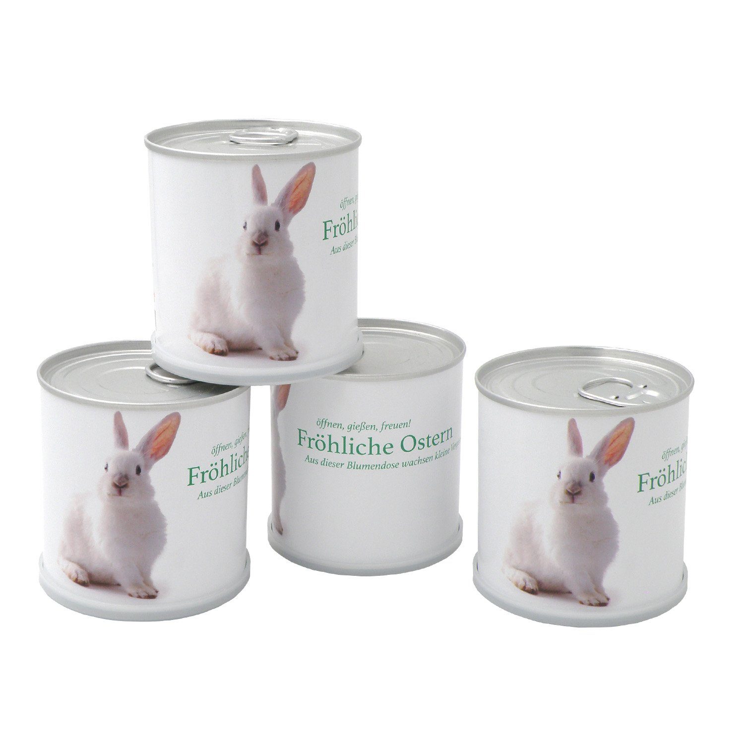 Anzuchttopf Ostern Strauß Osterhase 4er Set mit vier Blumensorten