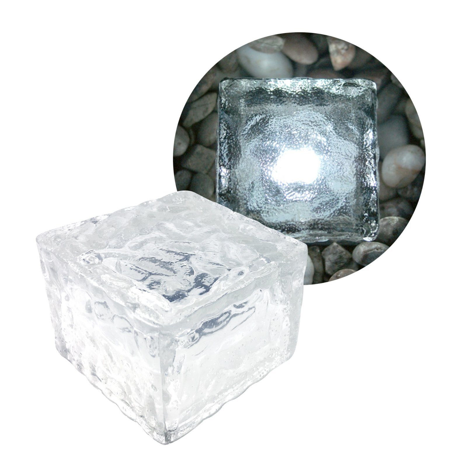 EAXUS LED Solarleuchte »LED Eiswürfel Solar Cube Deko«, Mit  Dämmerungssensor, tolle Dekoration