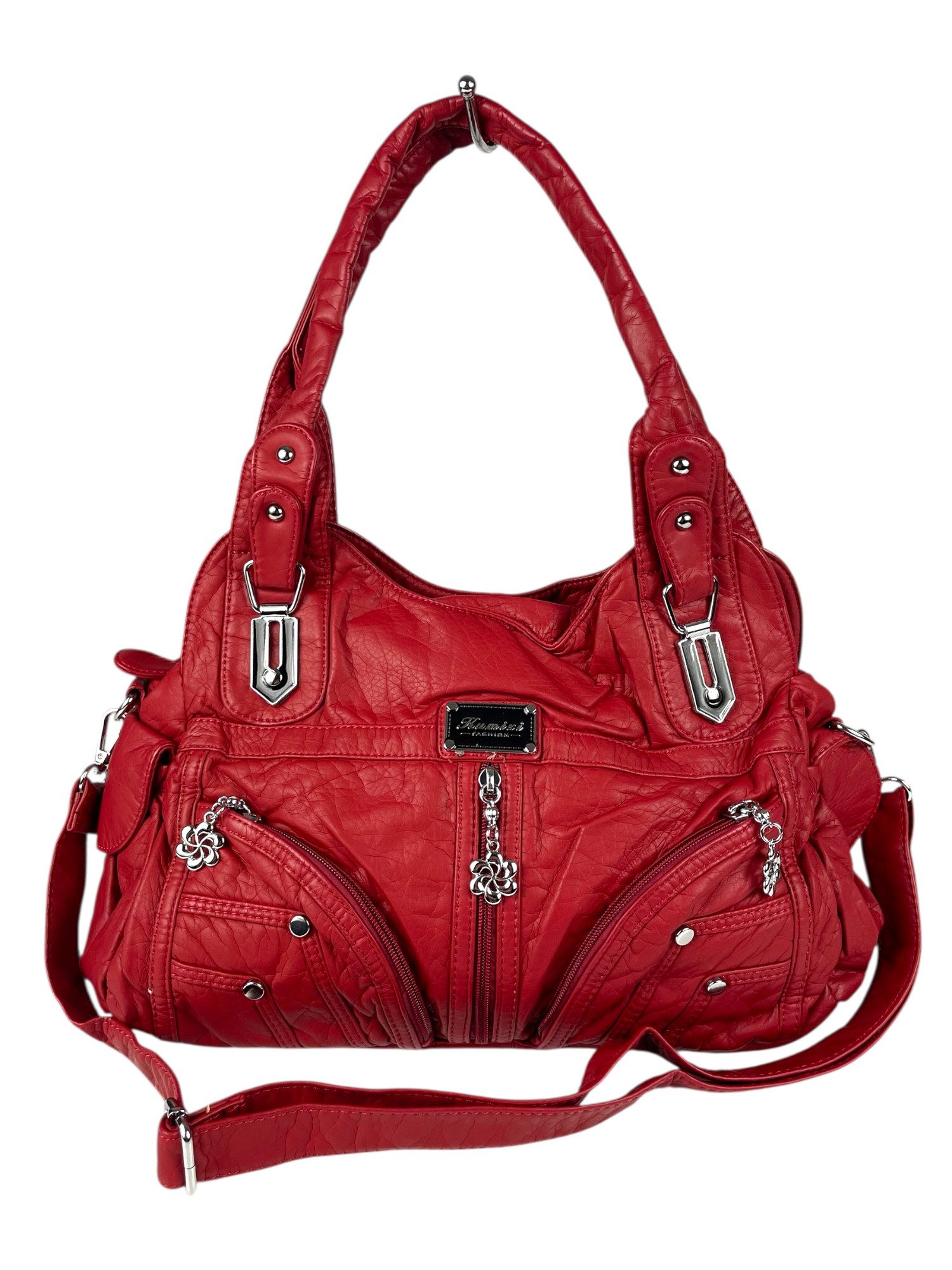 Taschen4life Handtasche Damen Schultertasche AK1821, 2 Hauptfächer, Umhängetasche, viele Fächer, Reißverschluss