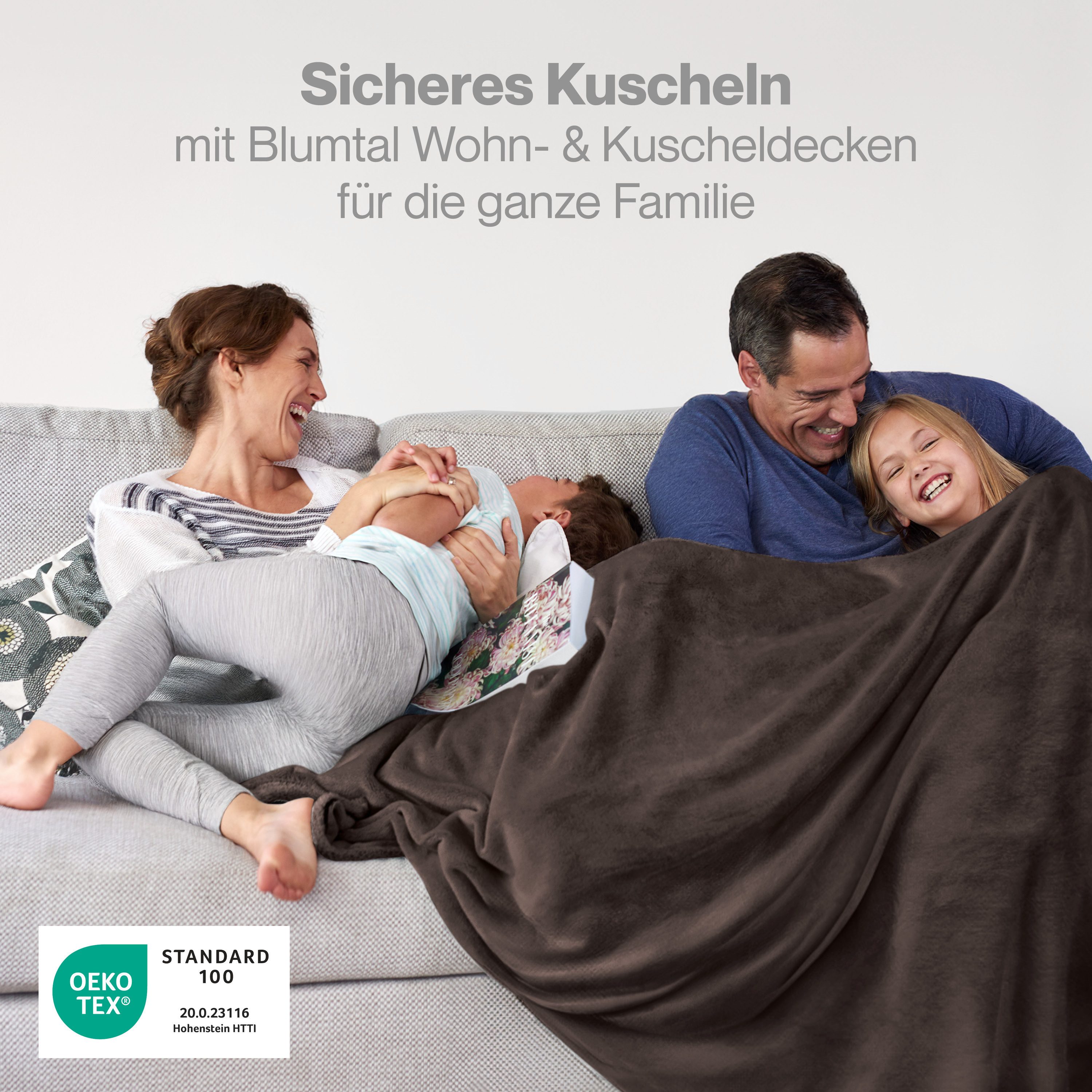 Wohndecke Kuschelige Fleecedecke, Oeko-Tex zertifizierte Decke, Blumtal günstig online kaufen