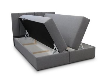 Sofnet Boxspringbett Star (mit zwei Bettkasten, Bonell-Matratze und Topper), Doppelbett, Polsterbett mit Kopfteil