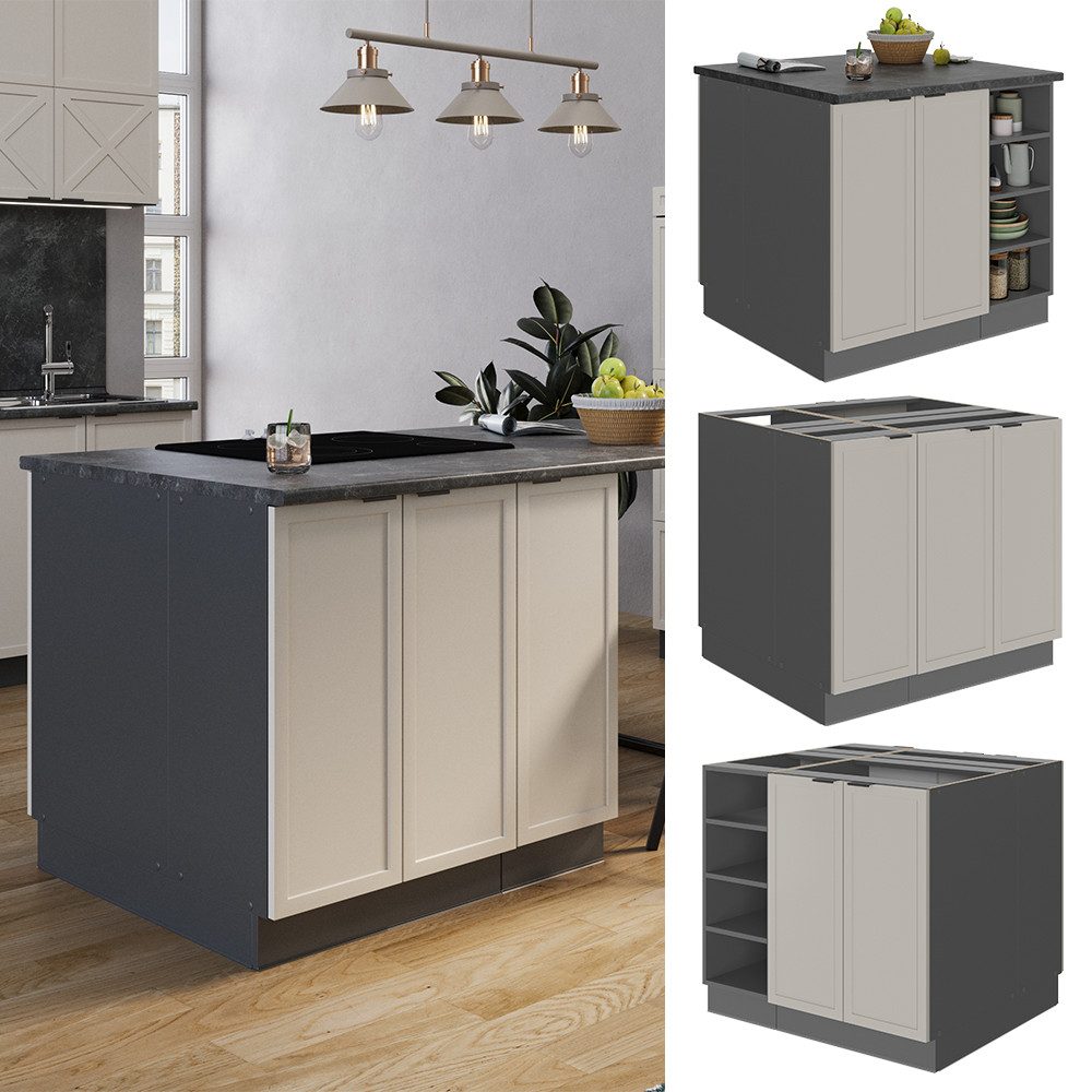 Vicco Unterschrank Fame-Line, GrauBeige/Anthrazit, 90 cm günstig online kaufen