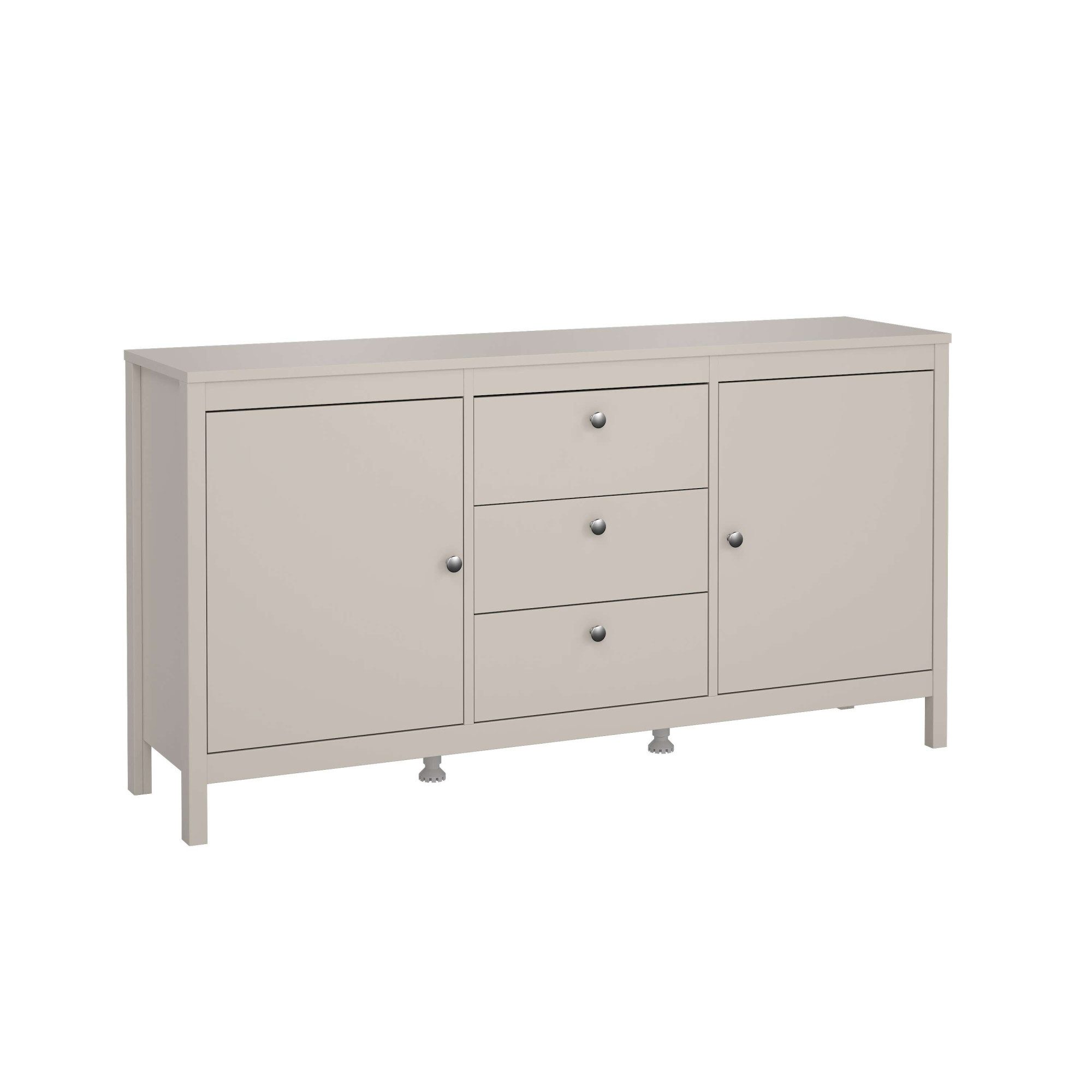 Home affaire Sideboard Madrid, Aufbewahrung, Schubladenschrank, Sideboard, Skandinavisches Design, Wahlweise Leder- oder Metallgriffe