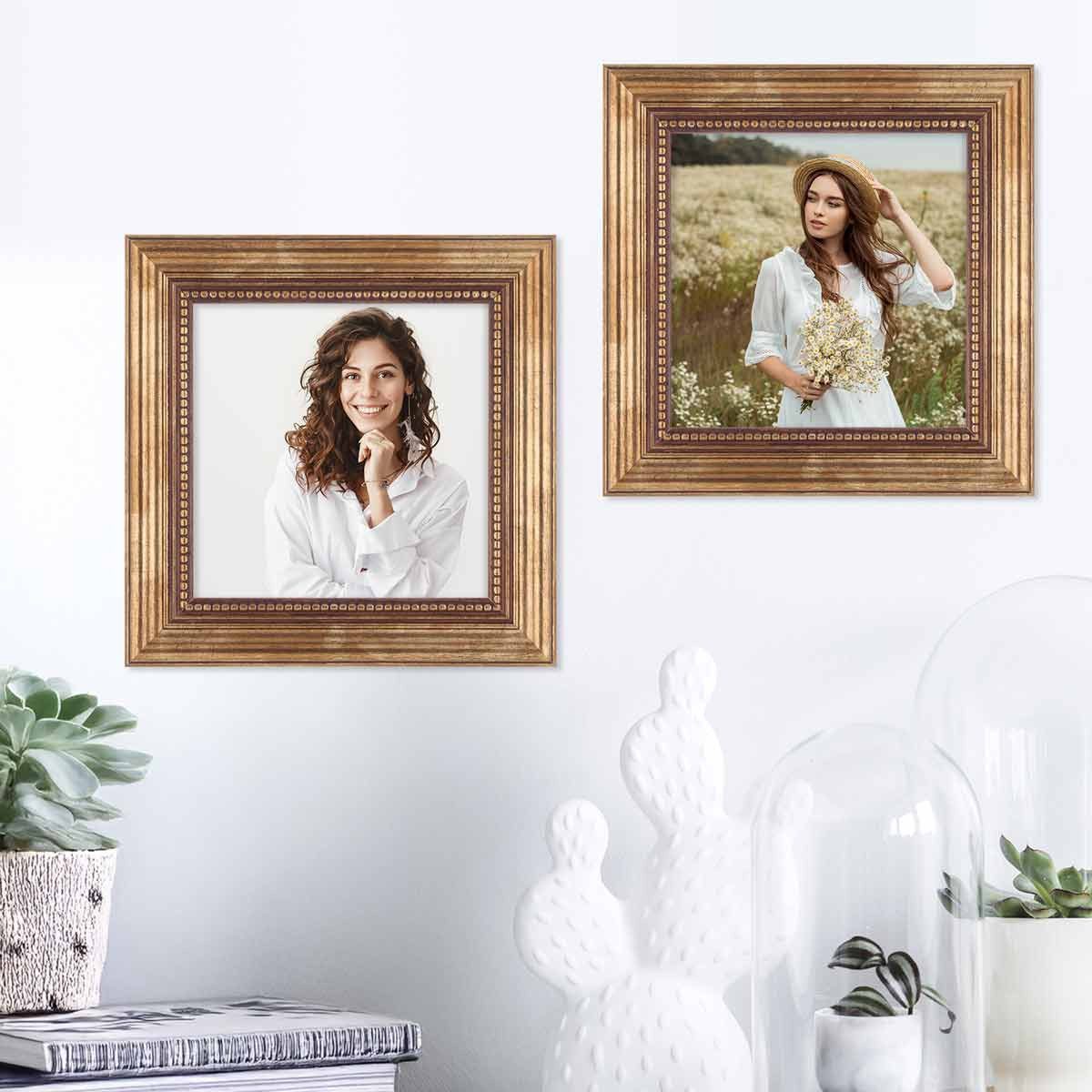 PHOTOLINI Bilderrahmen 2er Set Massivholz-Rahmen im günstig online kaufen