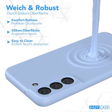 EAZY CASE Handyhülle Samsung Galaxy S22 5G Premium Silicon Case light Blue 12 6,1 Zoll, Slimcover mit Displayschutz Hülle Bumper Case kratzfest Etui Hellblau