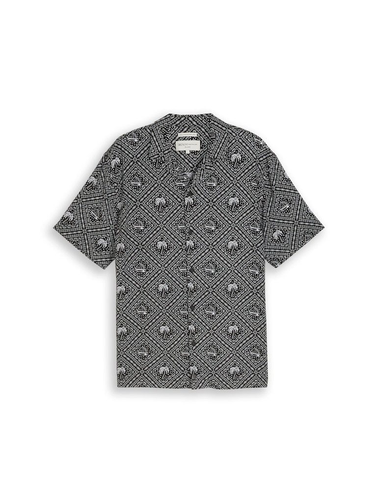 TOM TAILOR Denim Blusenshirt relaxed printed viscose linen