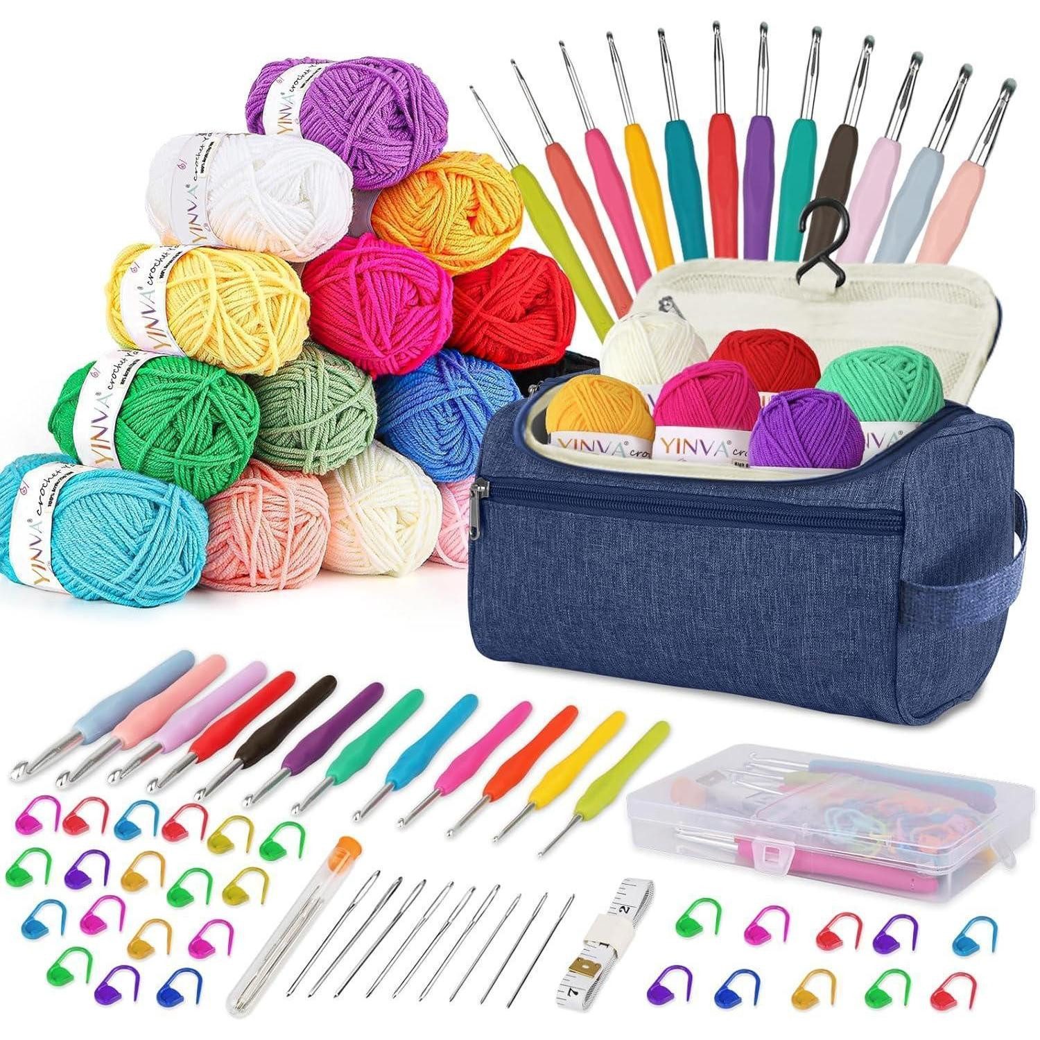 LuxusKollektion Häkelnadeln Häkelnadel Set 90 Stück Anfänger Häkelset 15Farben 2mm-8mm