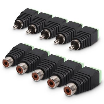 kwmobile 5x RCA Stecker Adapter-Set - Cinch Verbinder 2 polig - RCA-Stecker Netzwerk-Adapter, 4,00 cm