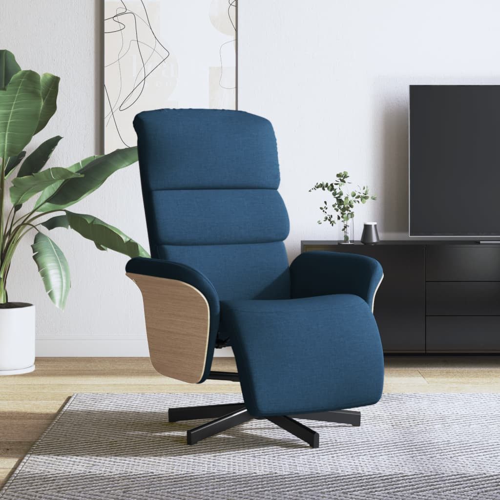 furnicato Relaxsessel Blau 79,5 x 83 x 104 cm mit manueller Liegefunktion