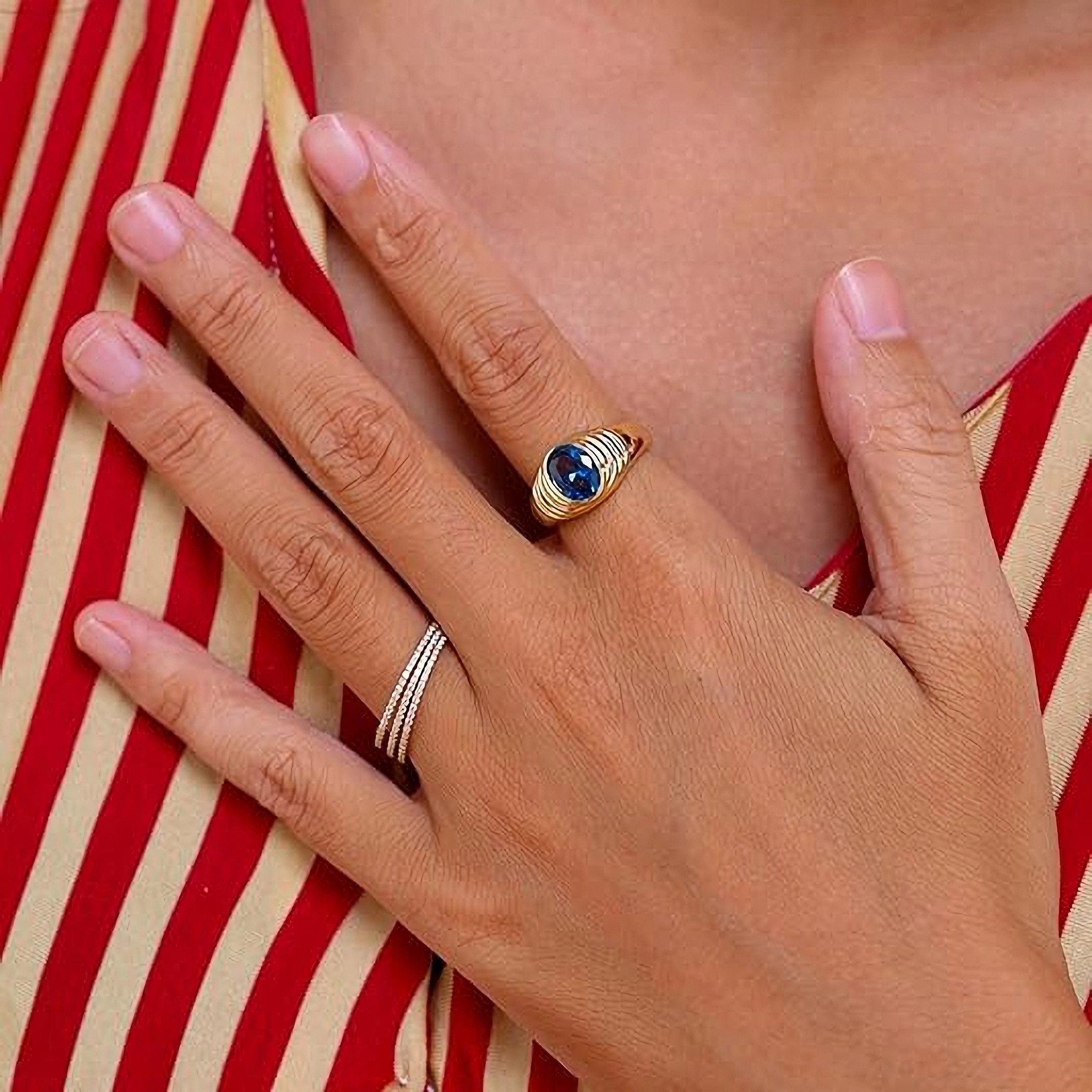 Jumpeak Diamantring Exquisiter Dreifachring, Ewigkeitsring aus 14 Karat Gold, als Ehering., Kommunion Geschenk,Hochzeitsband,Hochzeitsgeschenk