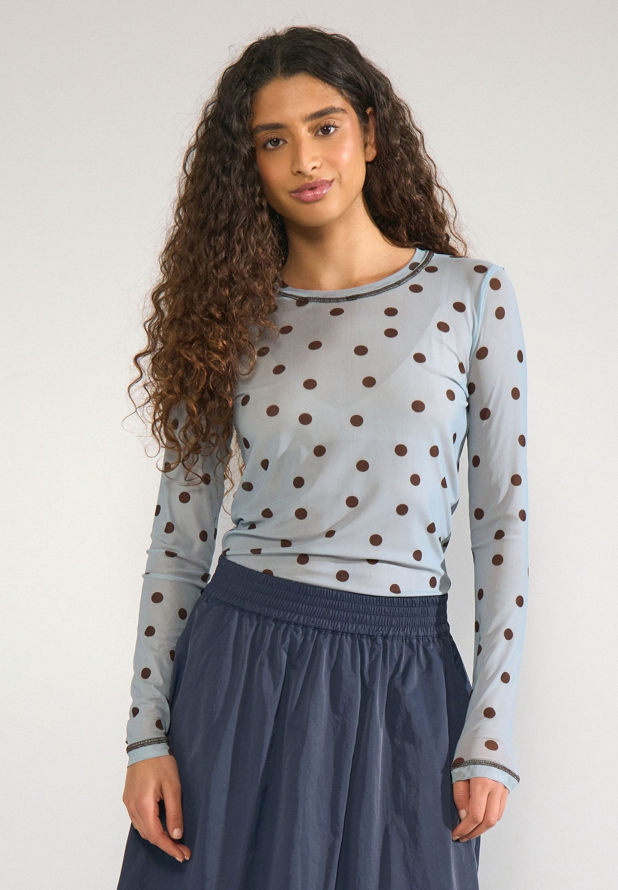 nümph Langarmshirt NUSINE MESH BLOUSE