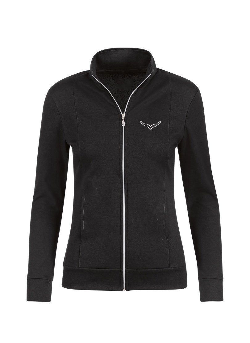 Trigema Sweatjacke mit Jacke Kristallsteinen TRIGEMA veredelt