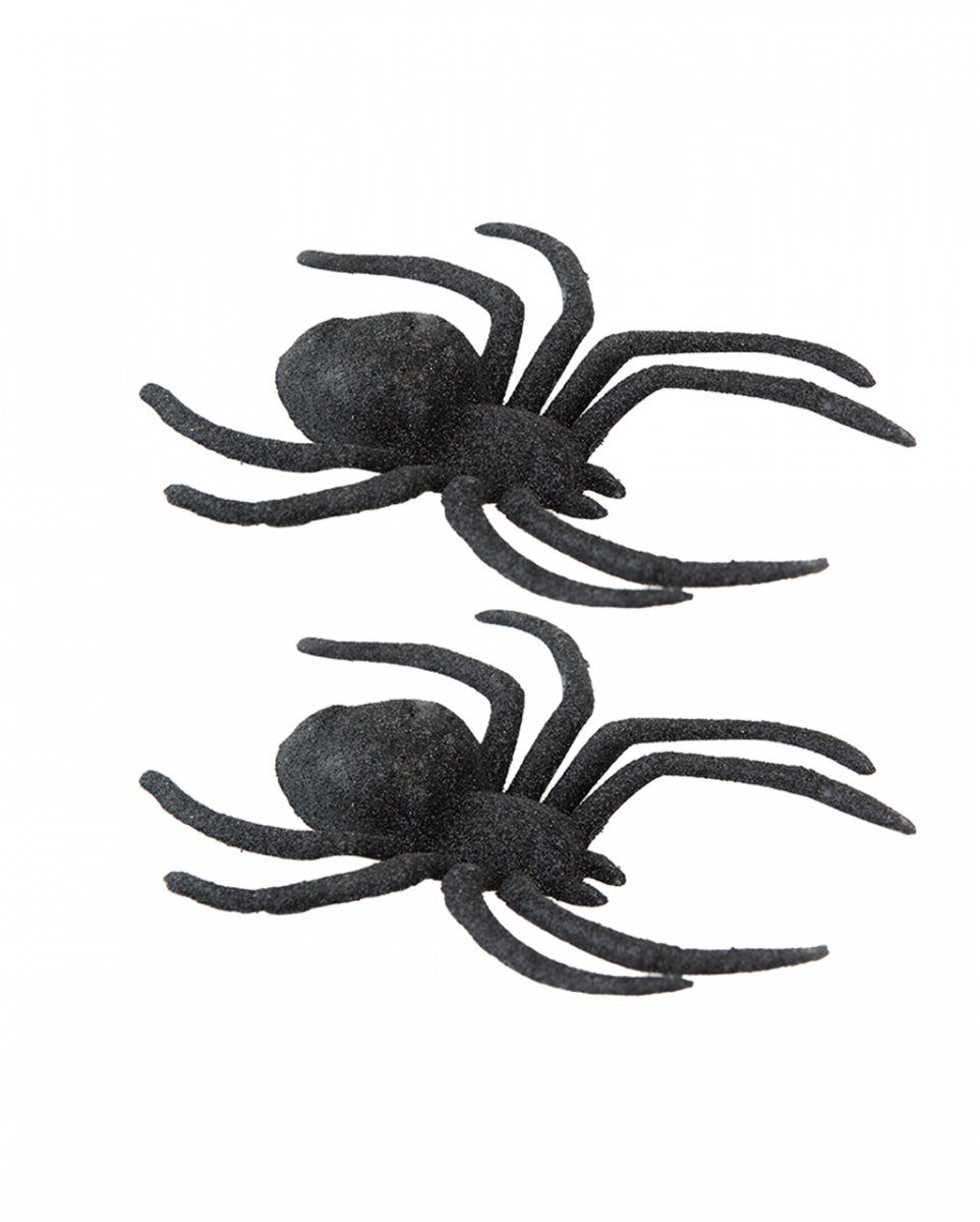 Schwarze Spinnen Set Halloween 2er für im Glitzer Dekofigur Horror-Shop