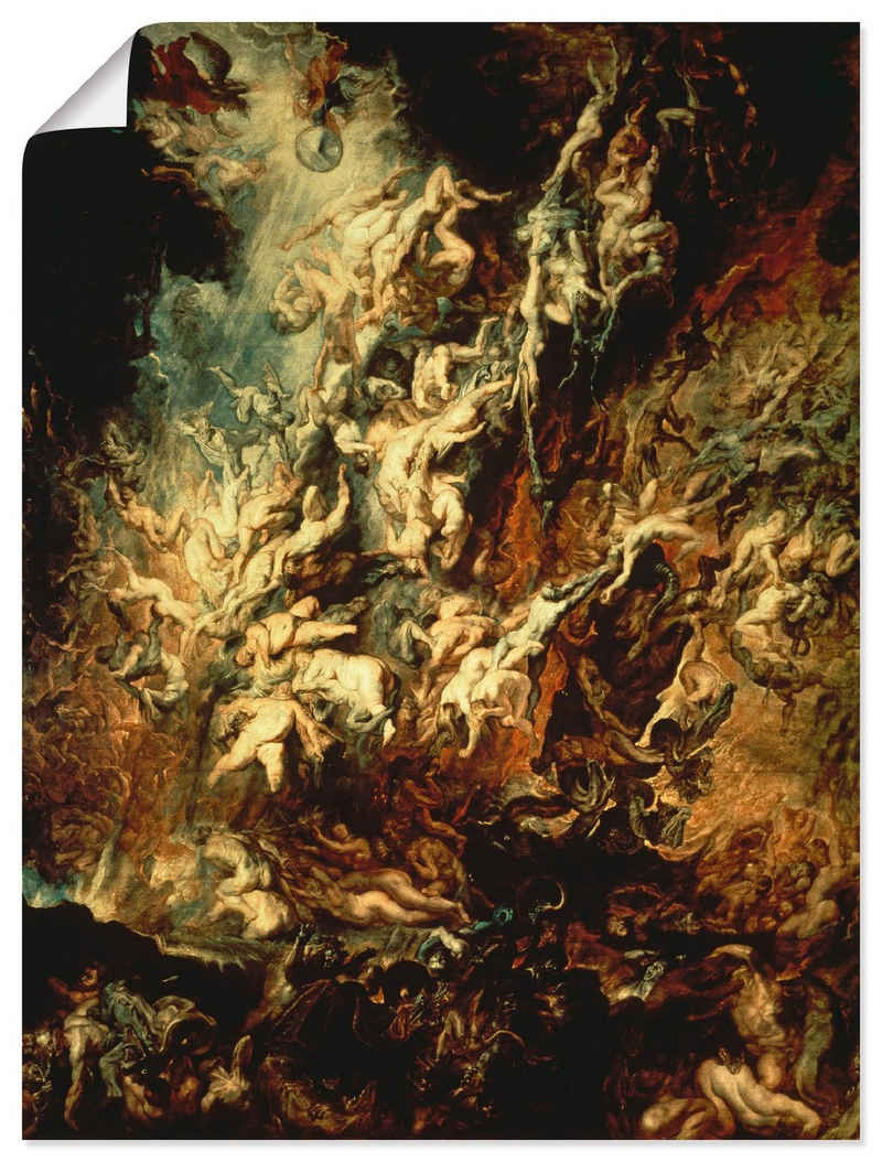 Artland Wandbild Höllensturz der Verdammten, Dark Fantasy (1 St), als Leinwandbild, Wandaufkleber oder Poster in versch. Größen