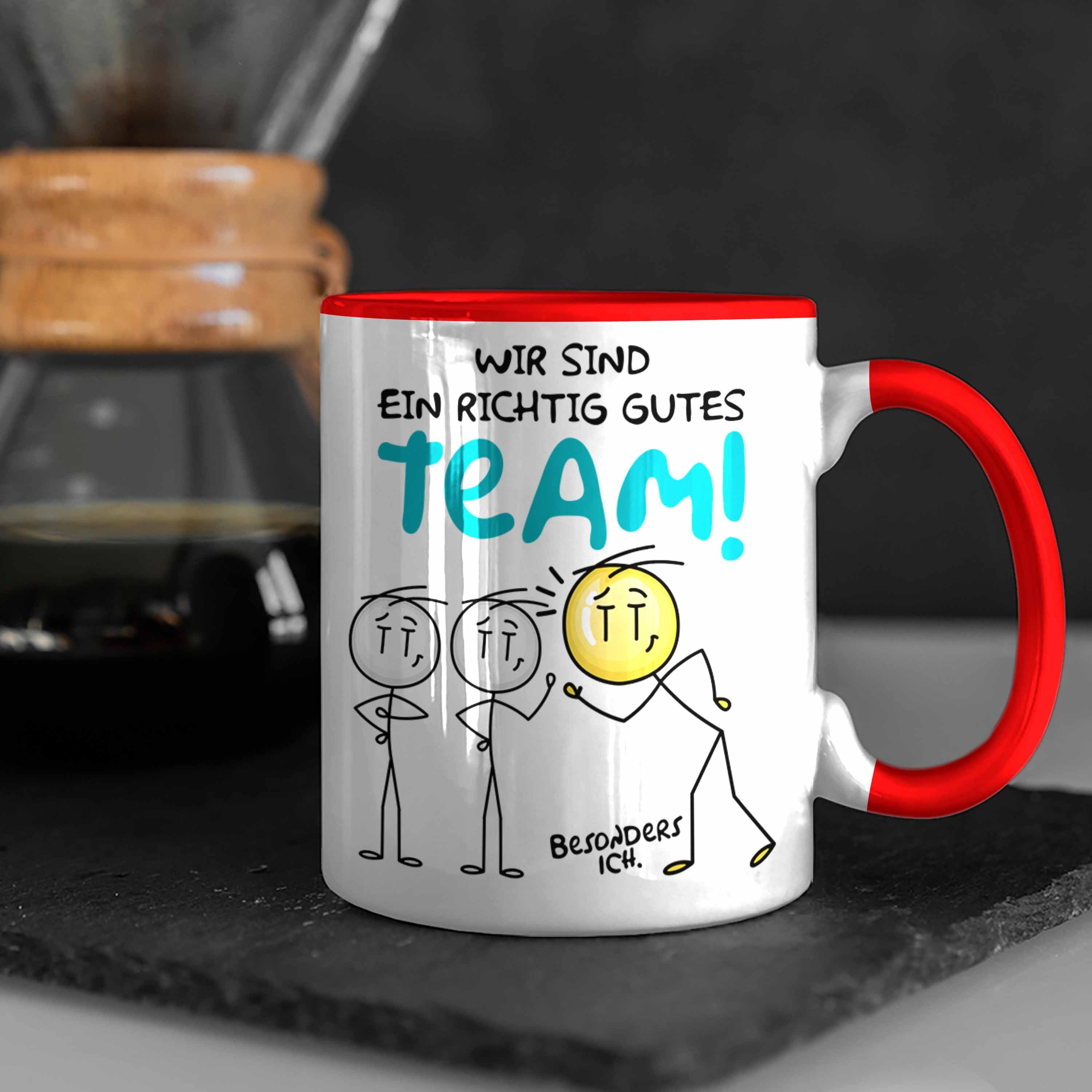 Dankeschön Trendation Tasse Geschenk Geschenkidee Tasse Bestes Team Kaffeetasse für Dan Rot