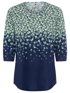 Olsen Rundhalsshirt Panneaux-Print mit Blütenmotiven