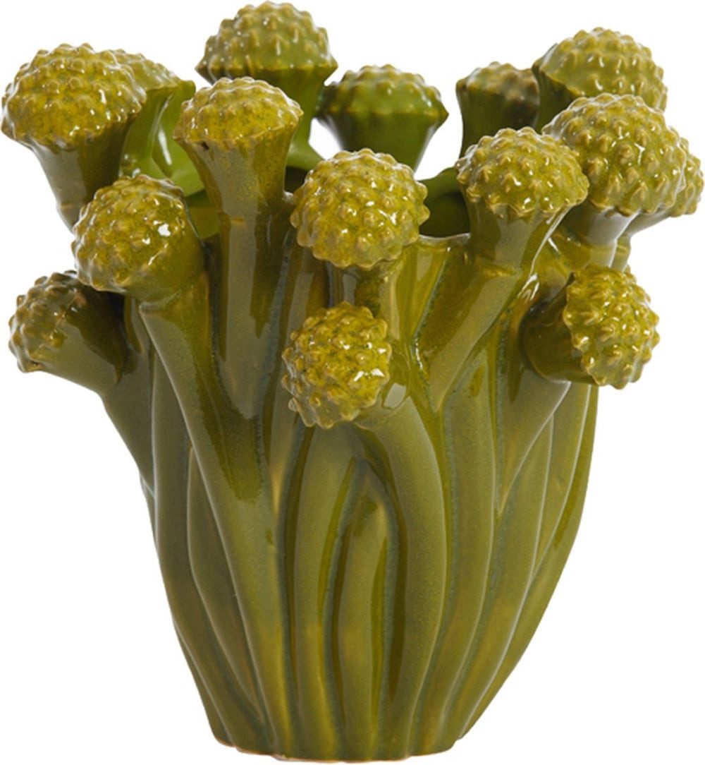 Dirk Davids Leuchten GmbH Dekovase Deko Vase Keramikvase Knospen Vase Grün 19,5x18x19,5 cm