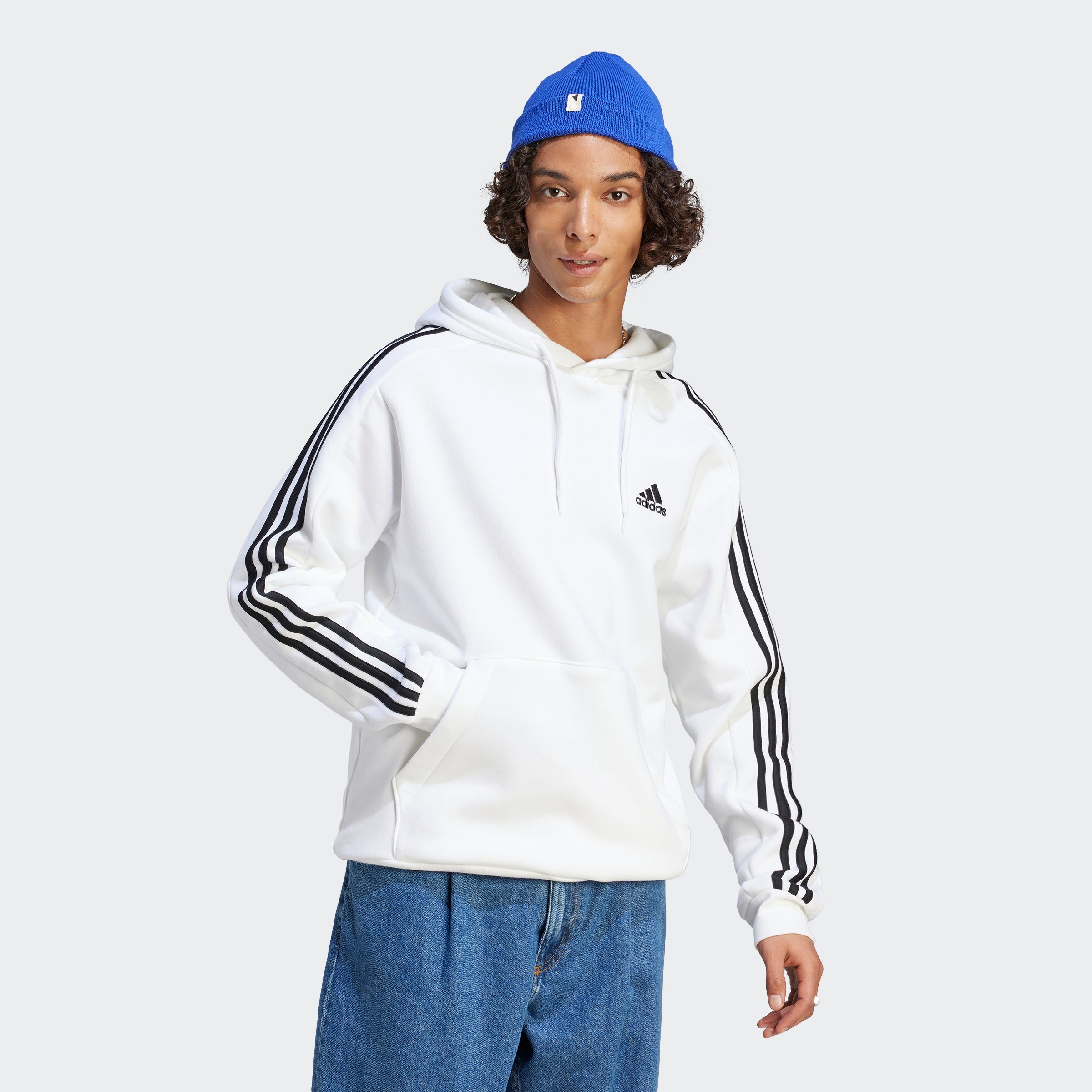 adidas Sportswear Kapuzensweatshirt M 3S FL HD, Kapuze mit  weitenregulierbarem Kordelzug