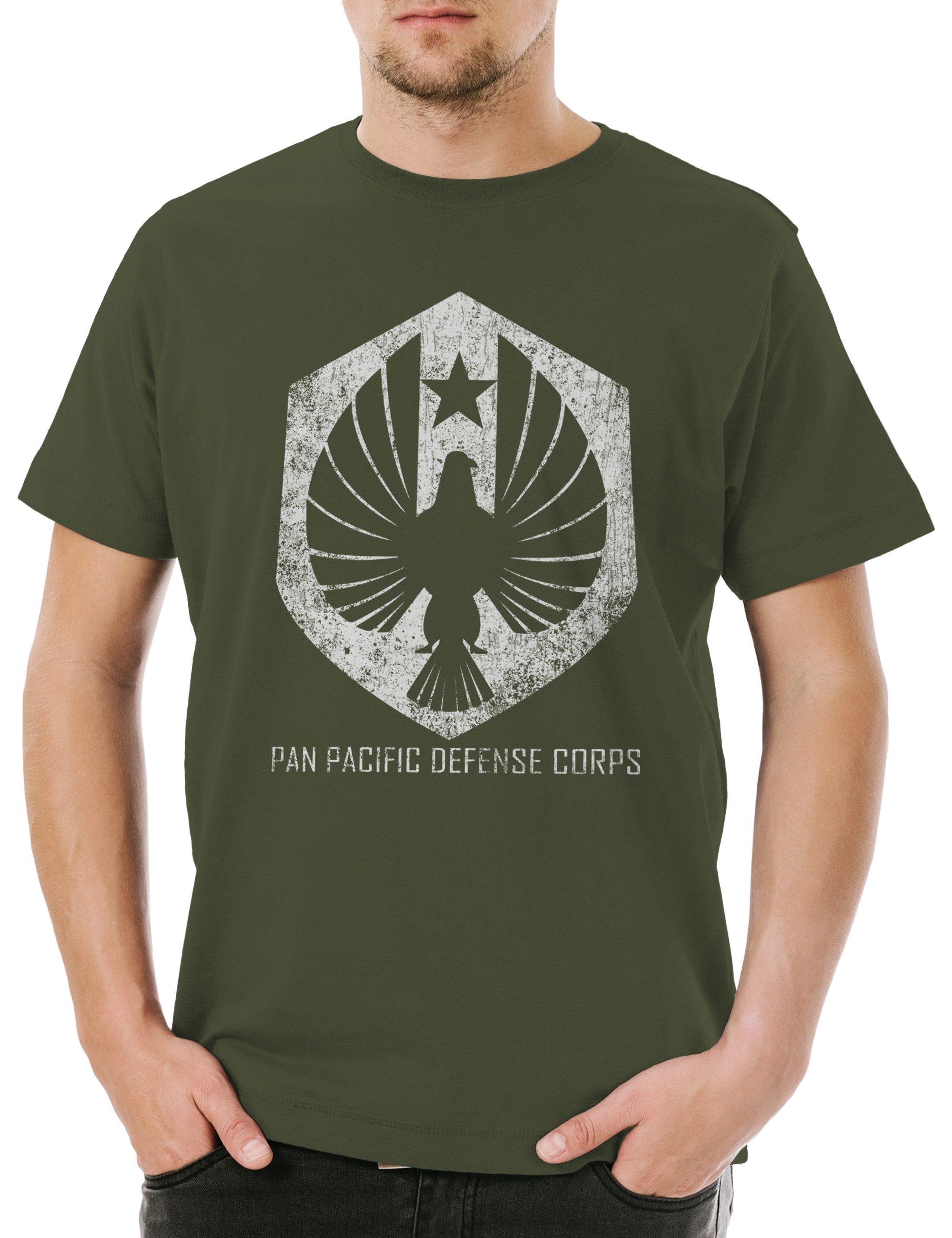 Print-Shirt Pacific Defense Herren T-Shirt Del Kult Toro Kaiju Gipsy Danger Rim