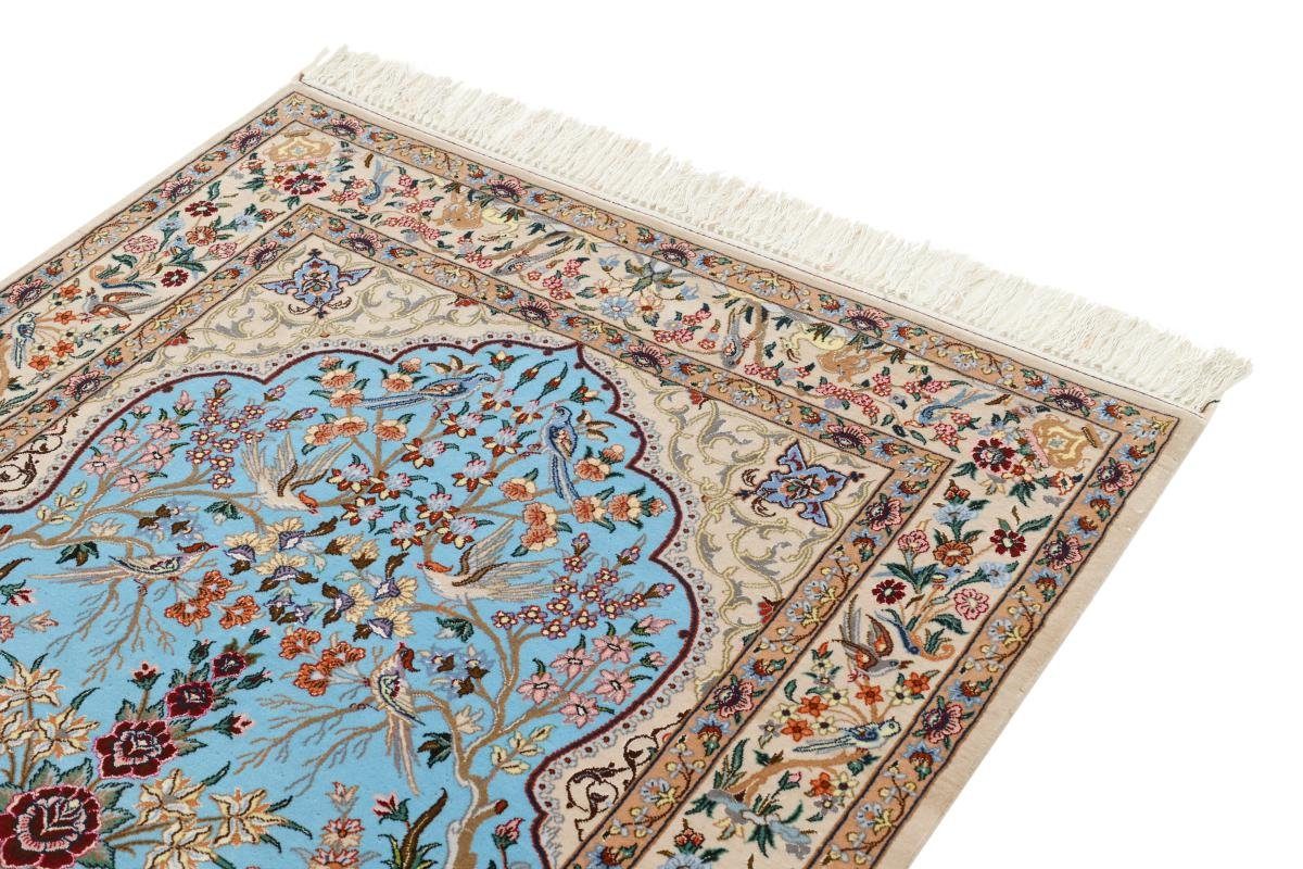 Orientteppich, rechteckig, 6 Handgeknüpfter Höhe: Nain mm Orientteppich Seidenkette Isfahan 108x160 Trading,