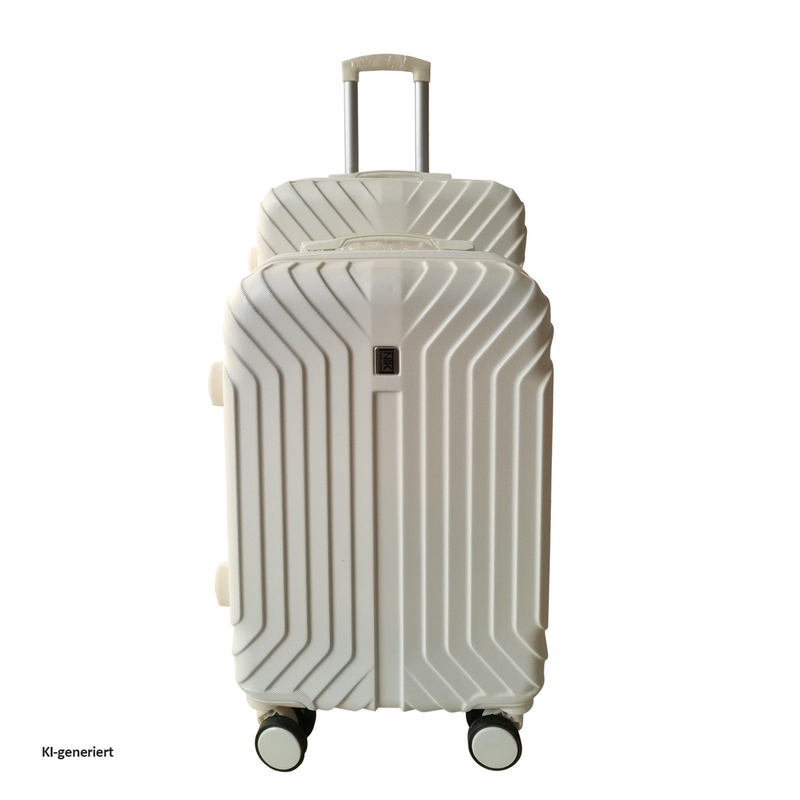NTK-Collection Hartschalen-Trolley Hartschalenkoffer 2er-Set Mabell Weiß, 4 Rollen, Reisegepäck Trolley