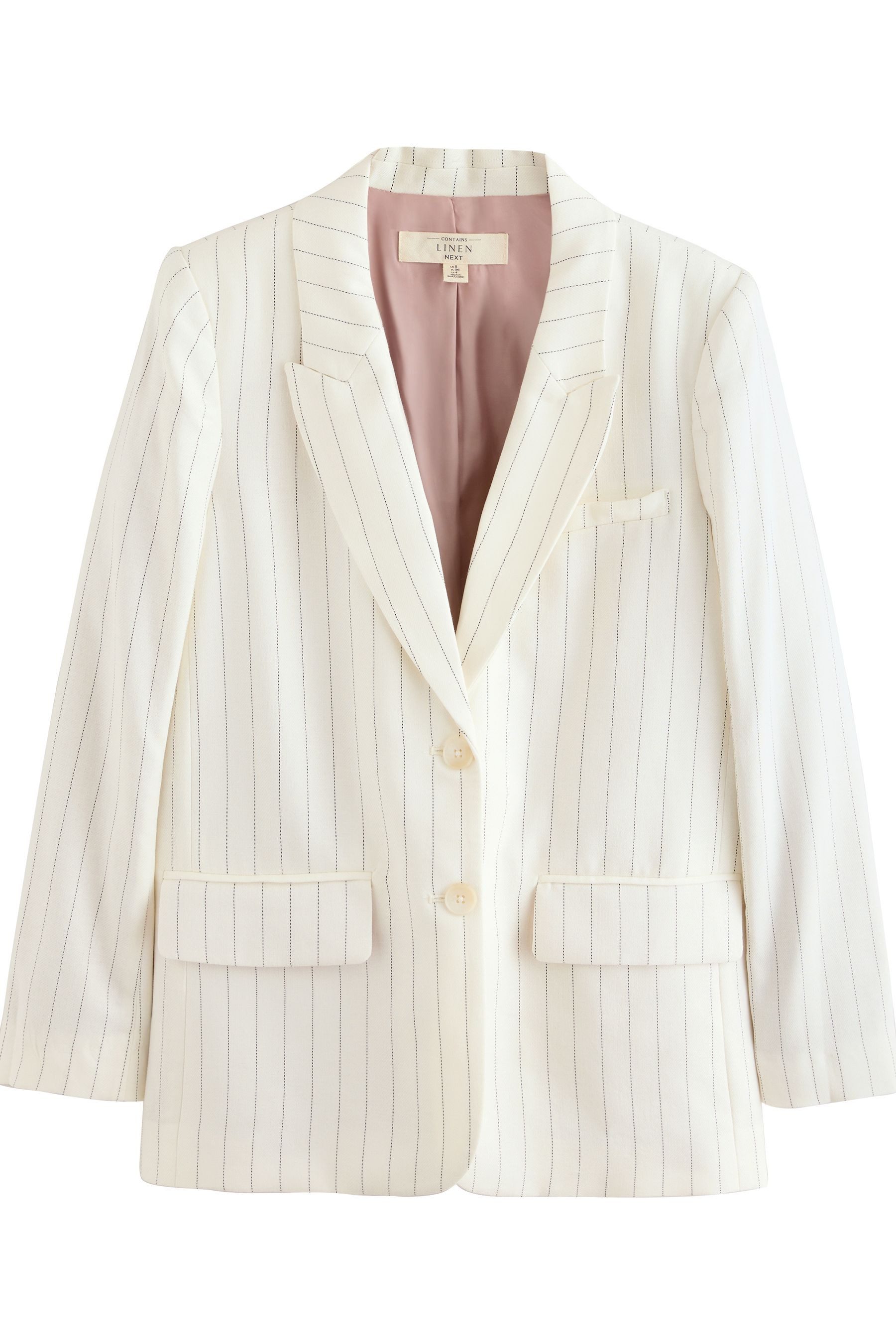 Next Jackenblazer Einreihiger gestreifter Blazer mit Leinen (1-tlg) günstig online kaufen