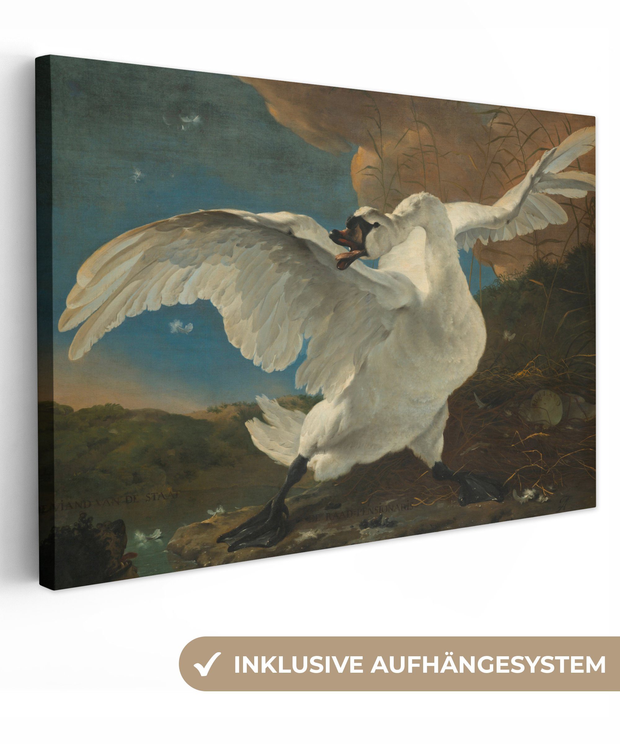 OneMillionCanvasses® Leinwandbild Der bedrohte Schwan - günstig online kaufen