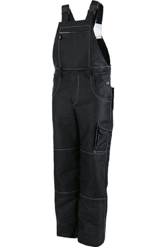 Doppel-Pilot JOB schwarz aus Latzhose Arbeitshose Kniepolstertaschen mit