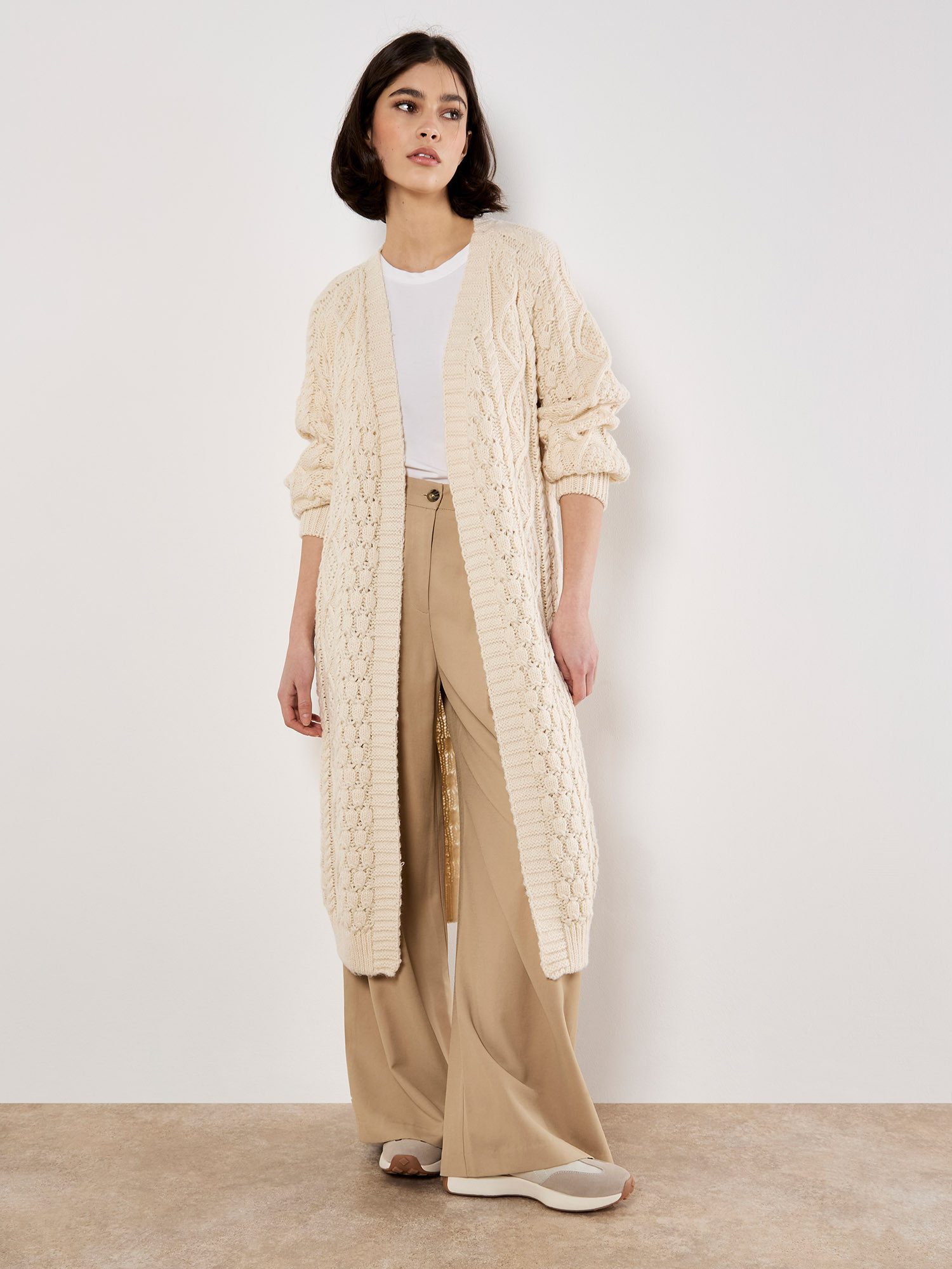 Apricot Cardigan Midi-Strickjacke, (1-tlg) mit Zopfmuster günstig online kaufen