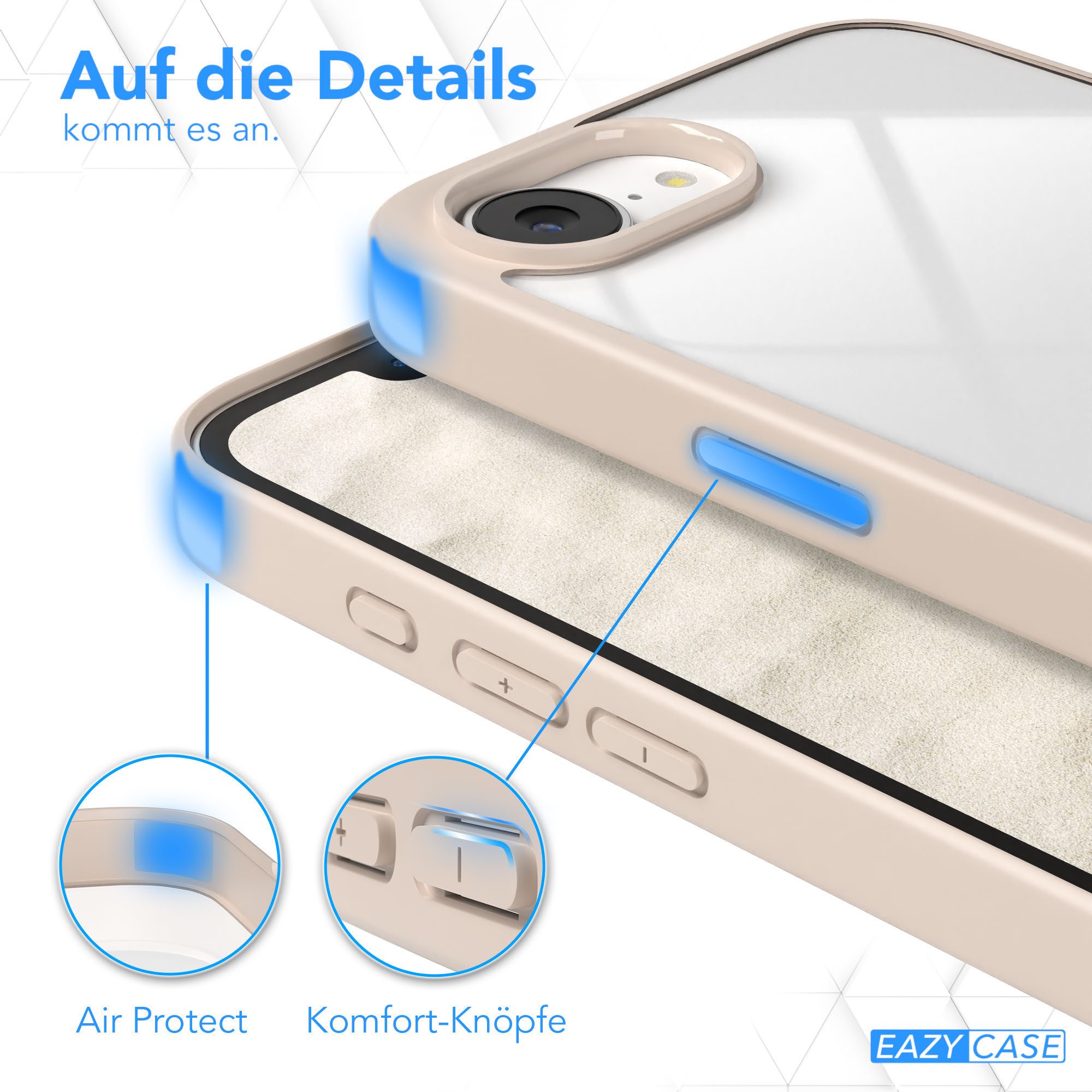 EAZY CASE Handyhülle Bumper Case für Apple iPhone 16e 6,1 Zoll, Handyhülle Dünn mit Kameraschutz Hybrid Handyhülle Slimcover Beige – Bild 4 von 5