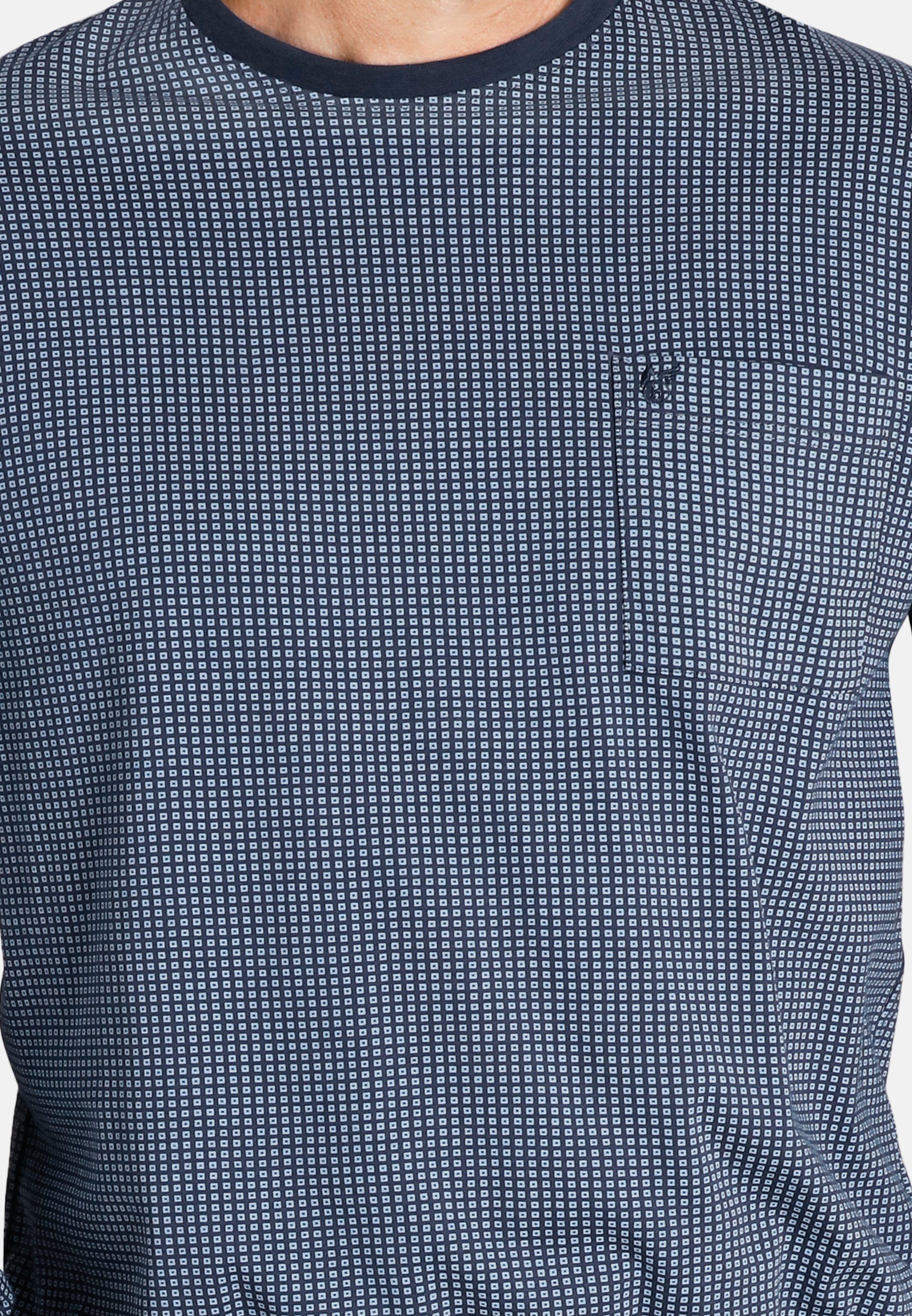 Pyjama und tlg) mit Schlafanzug 2 Premium Langarm-Shirt Hose Lange - Baumwolle (Set, Hajo Brusttasche - Cotton