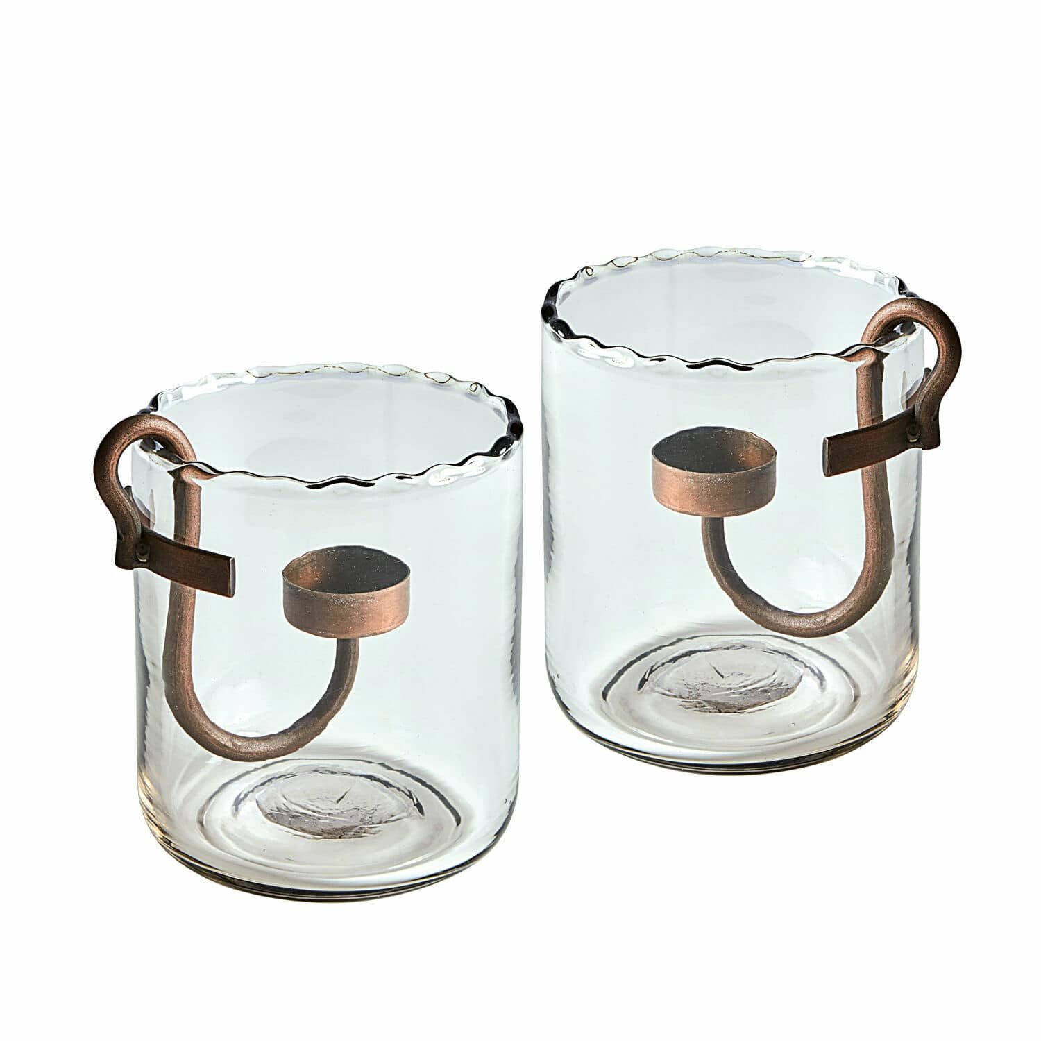 Mirabeau Windlicht Windlicht 2er Set Lynn klar/antikschwarz (2er Set, 2er Set)