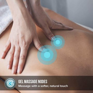 HOMEDICS Shiatsu-Massagekissen Akku Gel Massage Kissen Reisekissen Nacken Rücken Schulter, mit Wärmefunktion, integrierten Bedienelementen und Reisetasche