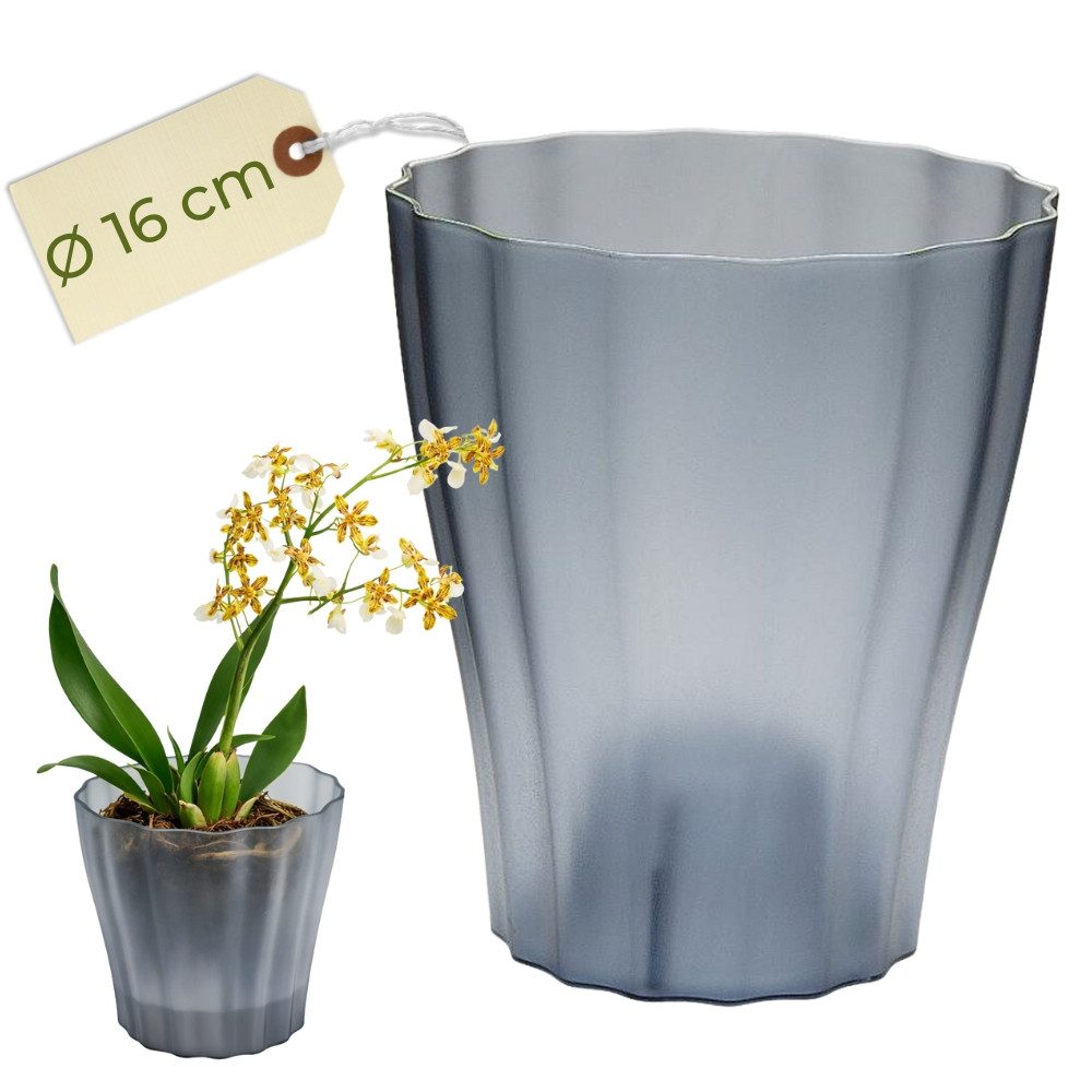 GarPet Blumentopf Orchideentopf Transparent Orchideen Übertopf Kunststoff Stufenboden