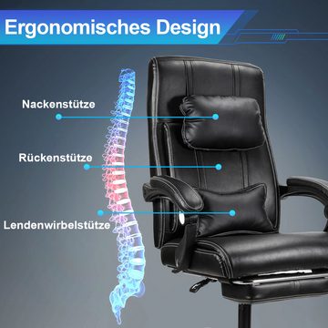 Clanmacy Gaming-Stuhl PC-Stuhl Bürostuhl mit gepolsterten und Kopfunterstützung Stuhl