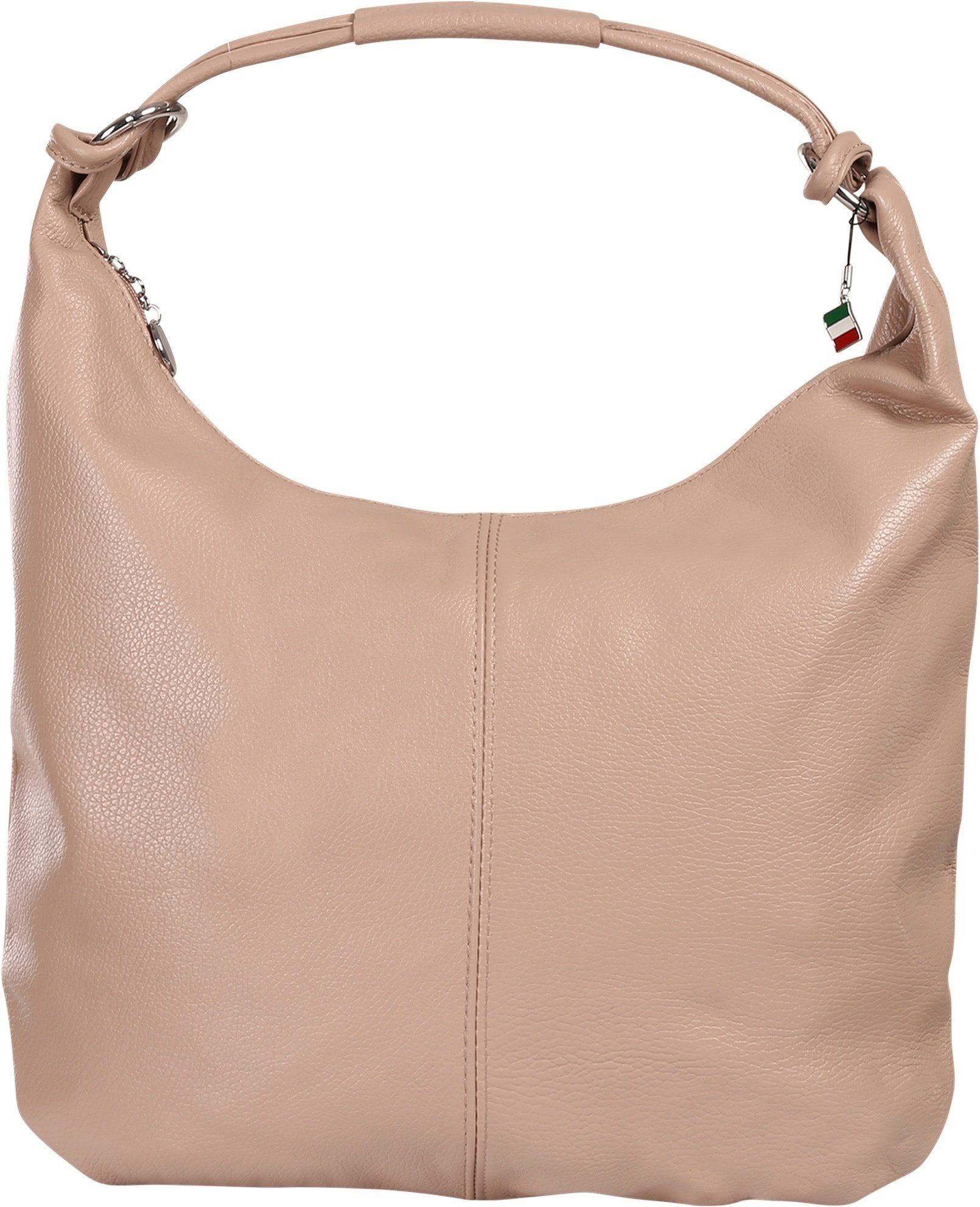 FLORENCE Schultertasche Florence Damen Schultertasche Hobo Bag (Schultertasche), Damen Schultertasche Leder, rosa ca. 45cm x ca. 35cm hoch