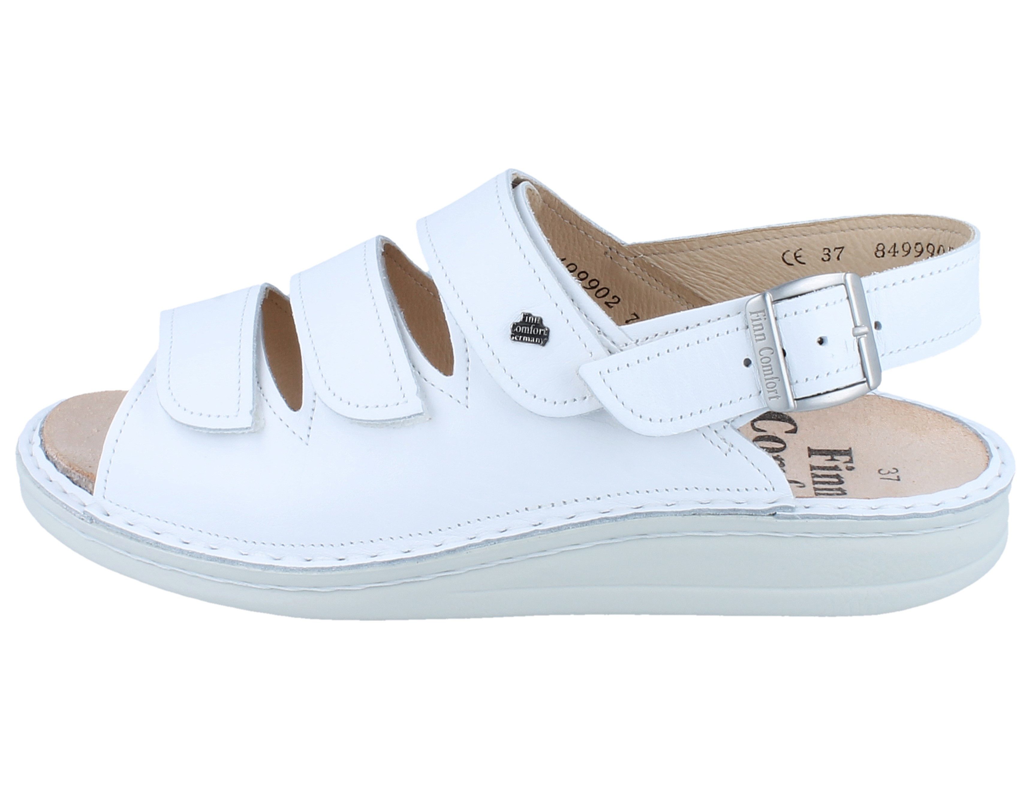 Finn Comfort FINN COMFORT Sylt Damen Herren Sandale weiss Glattleder - Größe: 46 Sandale Wechselfußbett