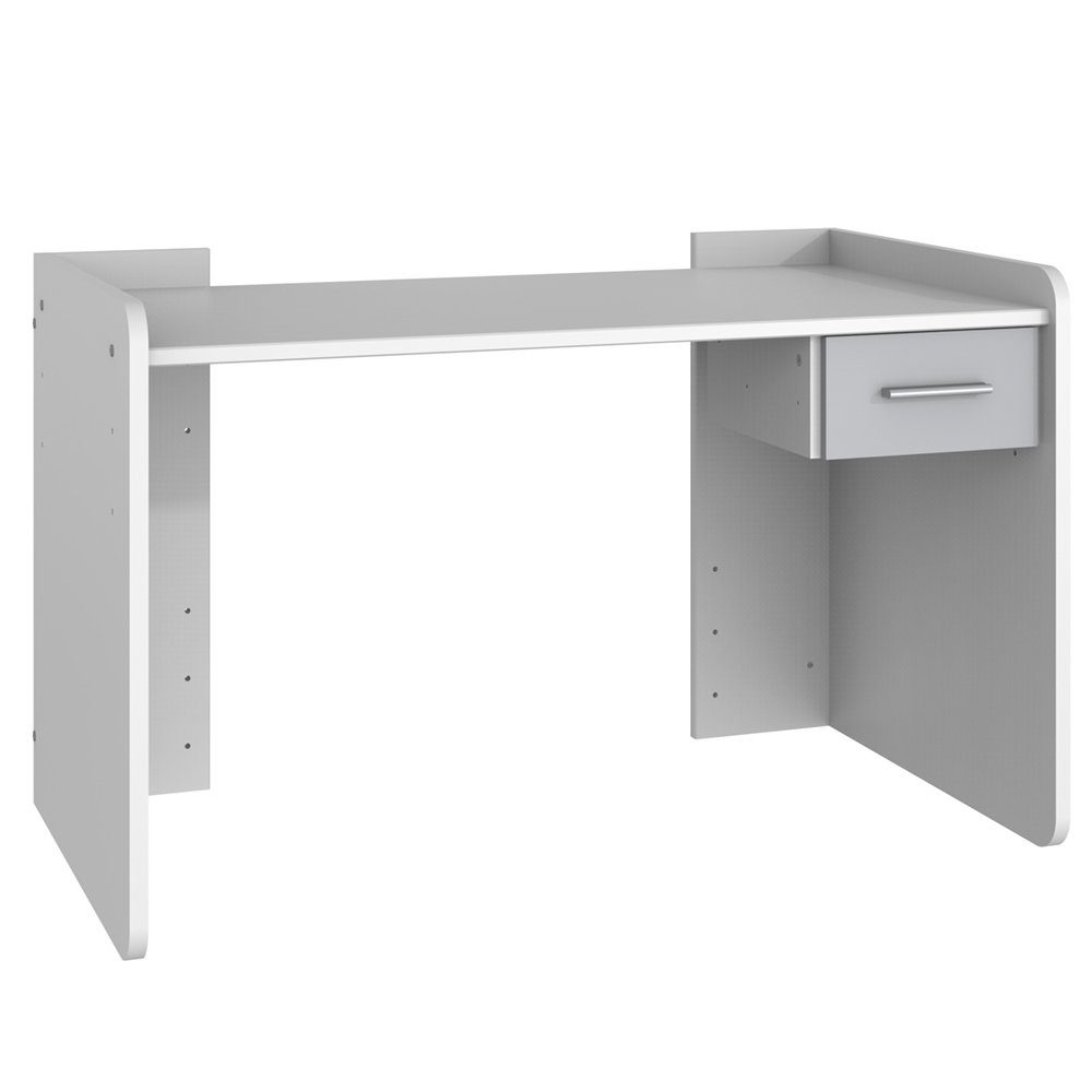 3-stufige Tischplatte in mit JOHANNESBURG-43, light weiß Lomadox Kinderschreibtisch grey, höhenverstellbare
