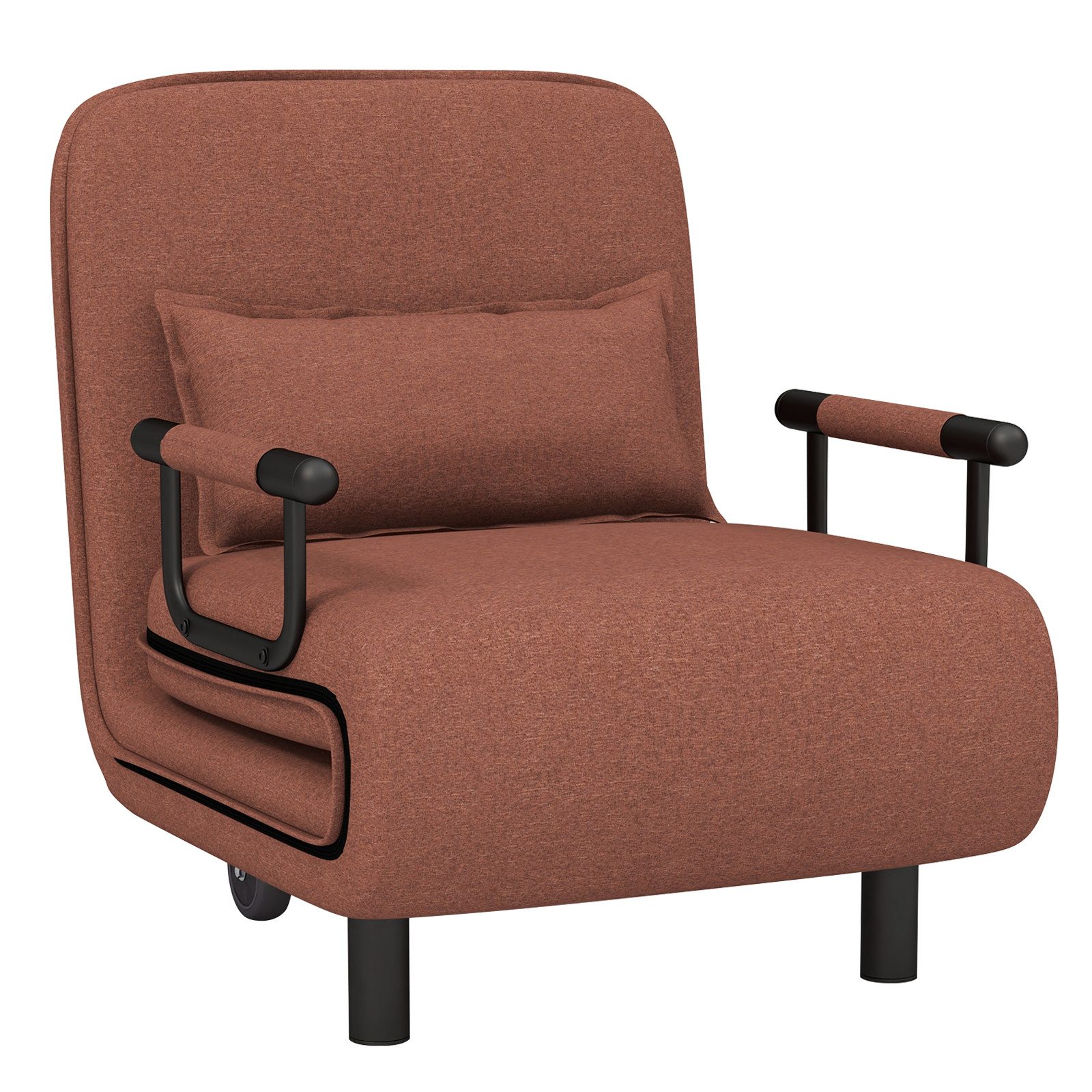 COSTWAY Schlafsofa, mit Verstellbarer Rückenlehne, inkl. Kissen,klappbar