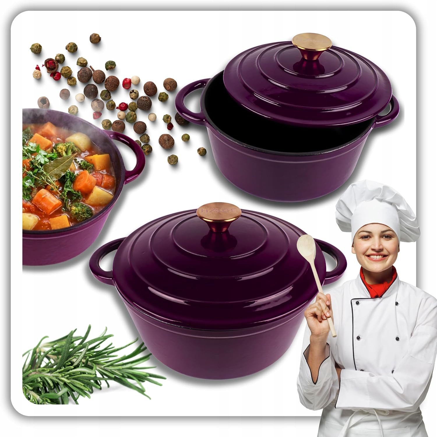 Torvon Bräter Gusseisen-Topf emailliert 22 cm – Bild 5 von 5