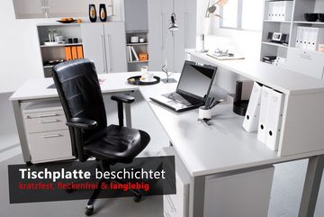 bümö Schreibtisch Q-Serie, Gestell: graphit, Rechteck: 180 x 80 cm - Dekor: Eiche