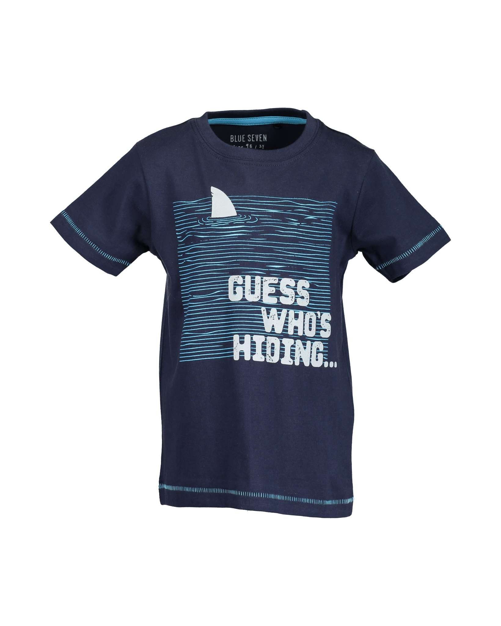 Blue Seven T-Shirt Blue Seven Jungen T-Shirt in dunkelblau Hai-Print 92